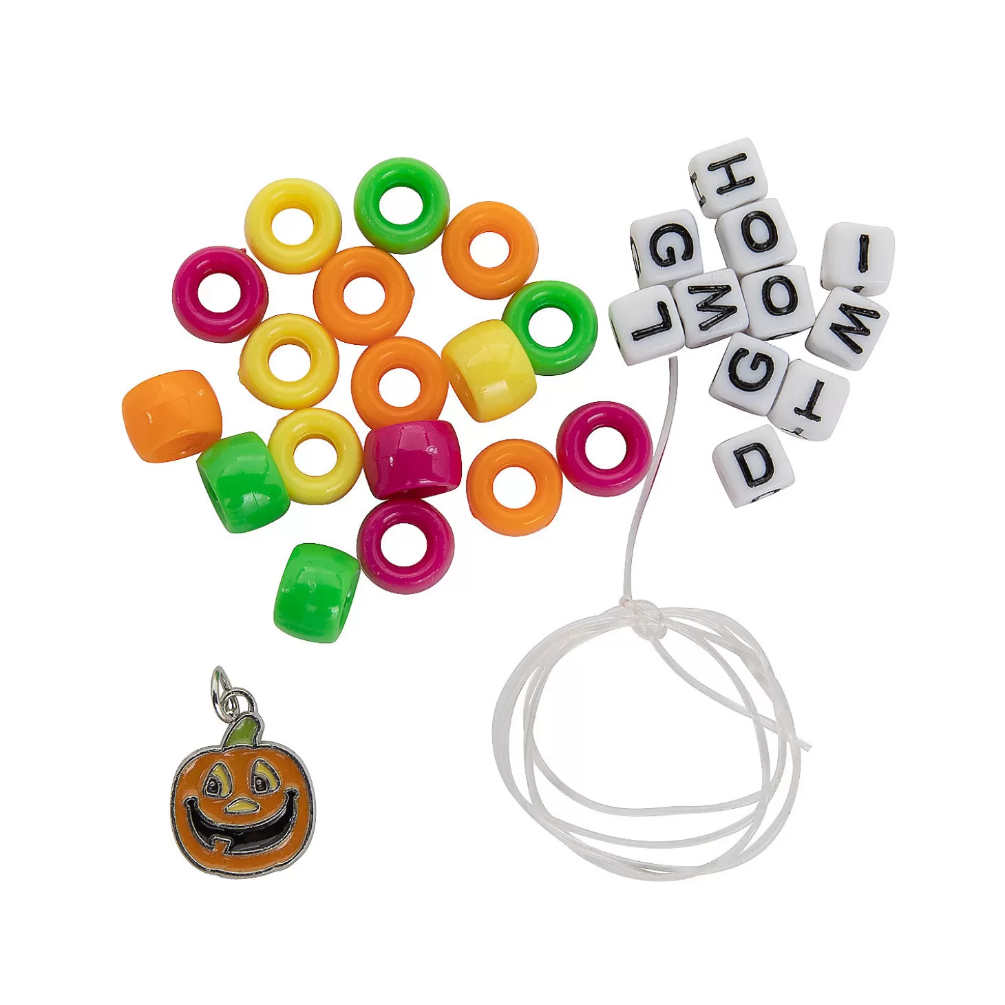 Store Christian Pumpkin Pony Bead Bracelet Craft Kit - Makes 12 Religious Halloween