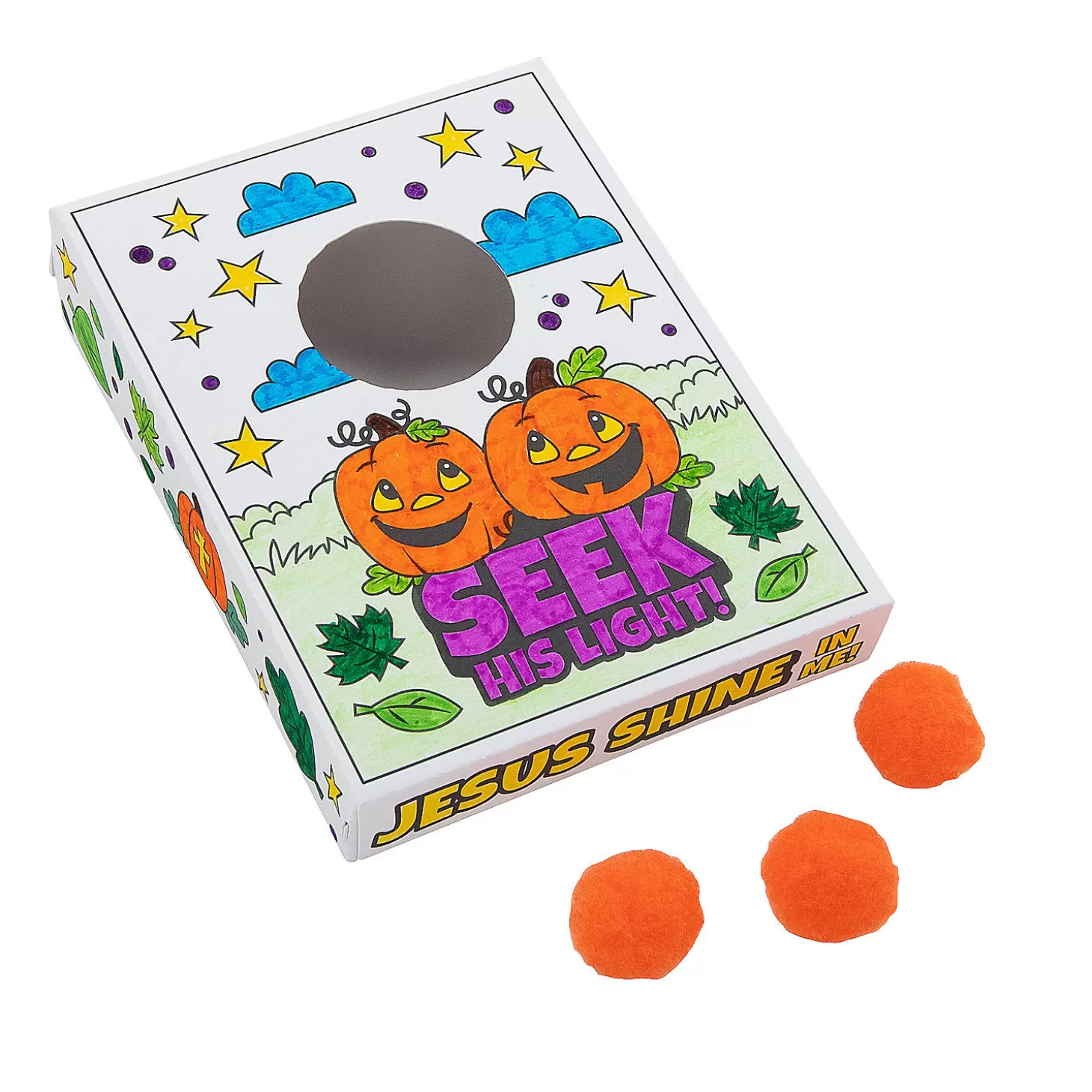 Best Sale Color Your Own Christian Pumpkin Games - 12 Pc. Religious Halloween