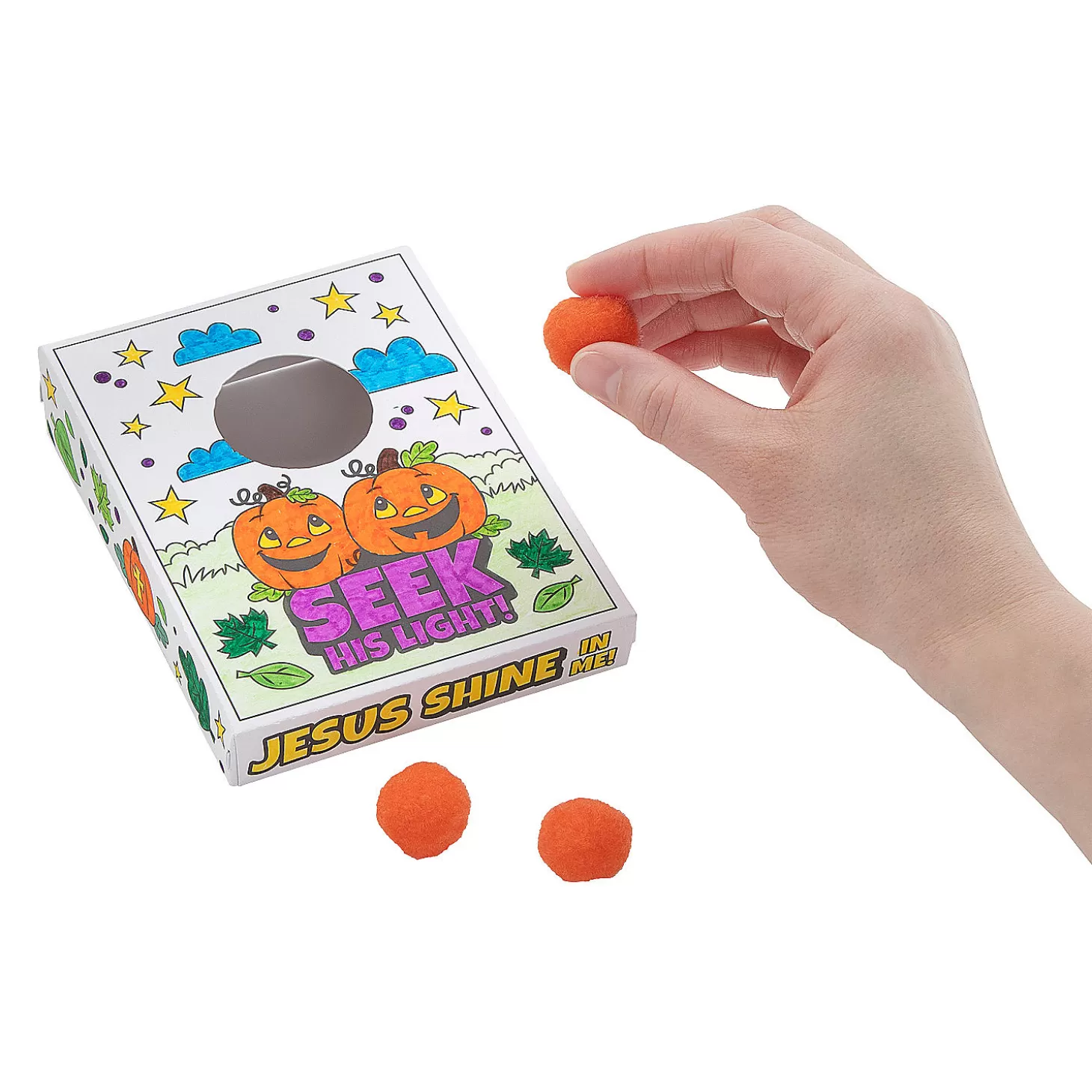 Best Sale Color Your Own Christian Pumpkin Games - 12 Pc. Religious Halloween