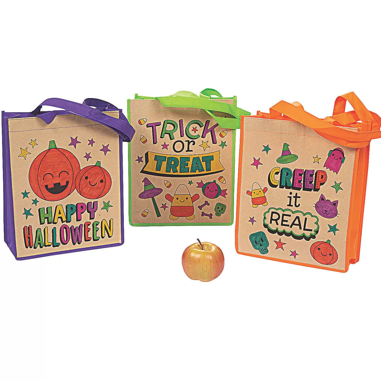 Clearance Color Your Own Large Halloween Tote Bags - 12 Pc. Halloween Bags