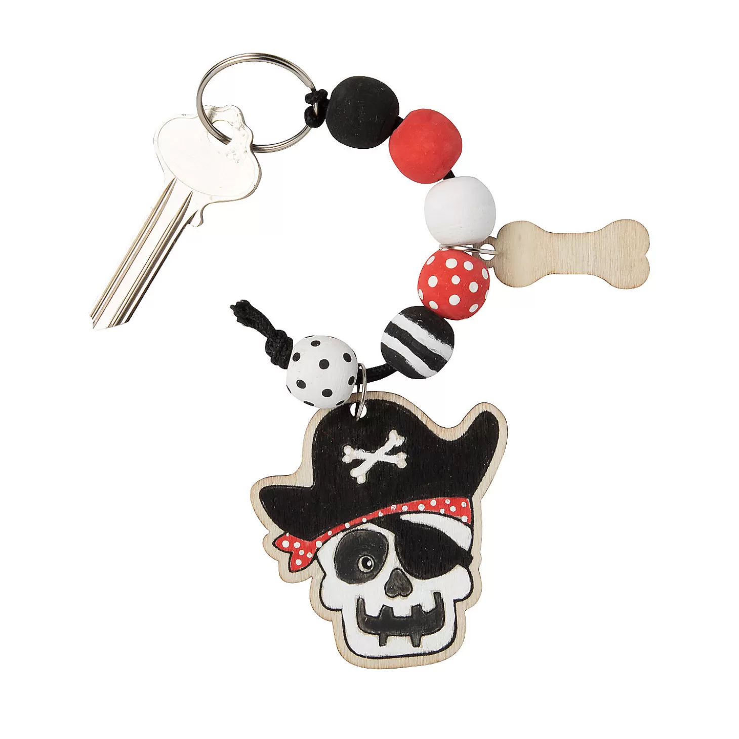 Discount Color Your Own Spooky Pirate Wood Key Chains Craft Kit - Makes 12 Halloween Apparel & Accessories