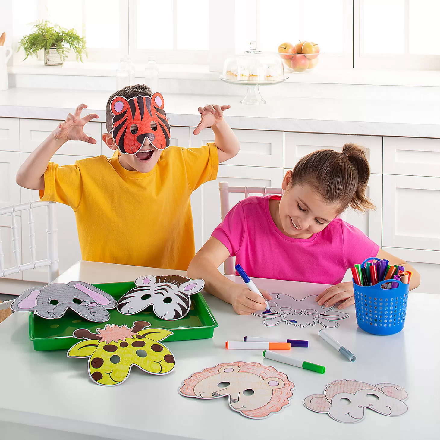 Online Color Your Own Zoo Animal Masks - 12 Pc. Halloween Apparel & Accessories
