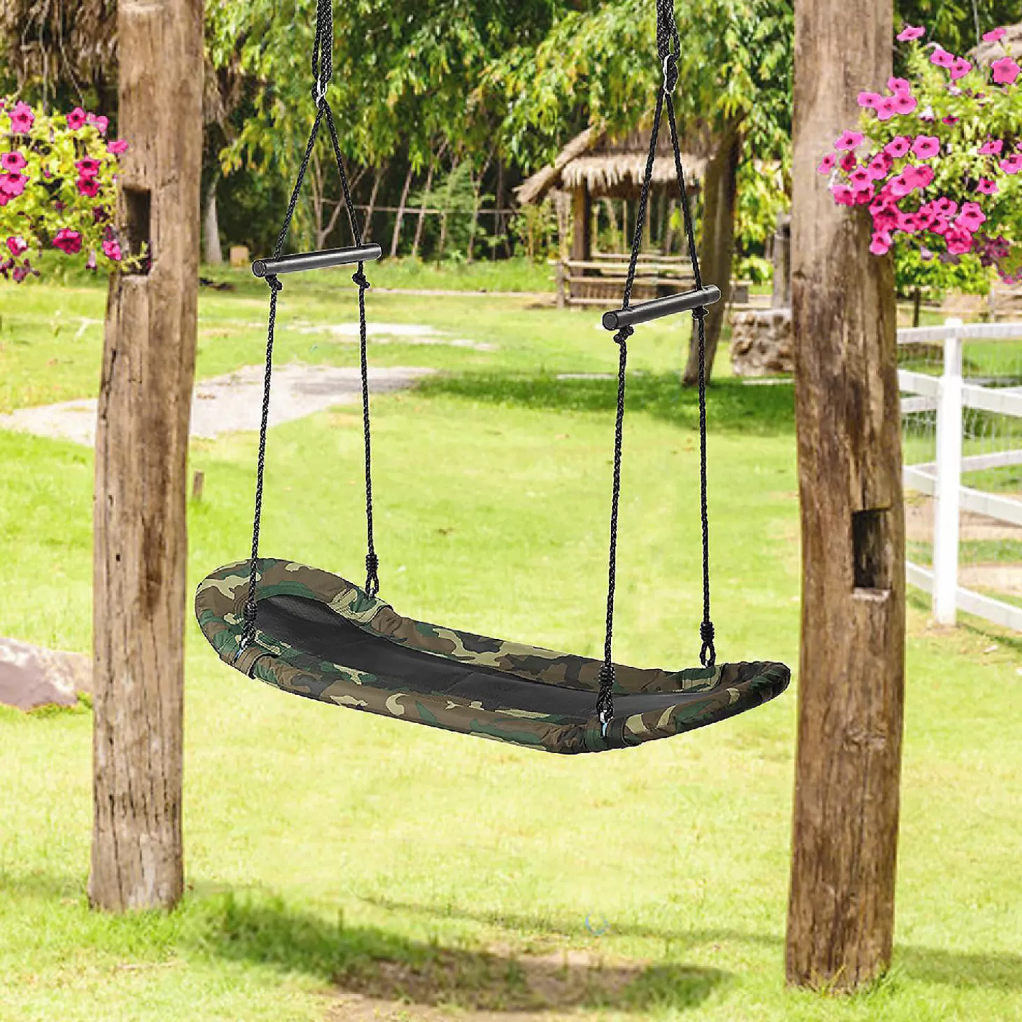 Cheap Costway Saucer Tree Swing Surf Kids Outdoor Adjustable Swing Set W/ Handle Riding Toys