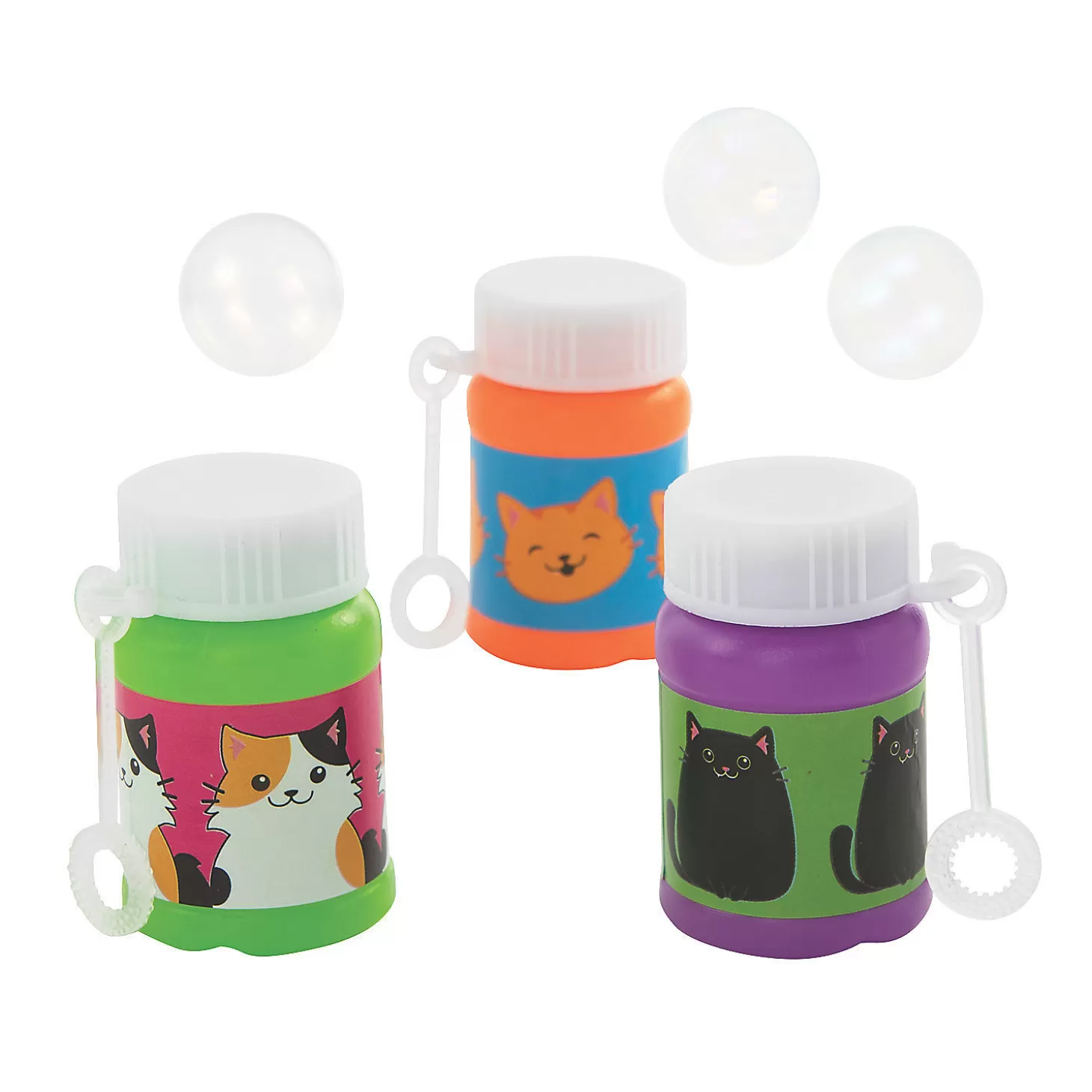 Cheap Cute Cat Mini Bubble Bottles - 24 Pc. Bubbles