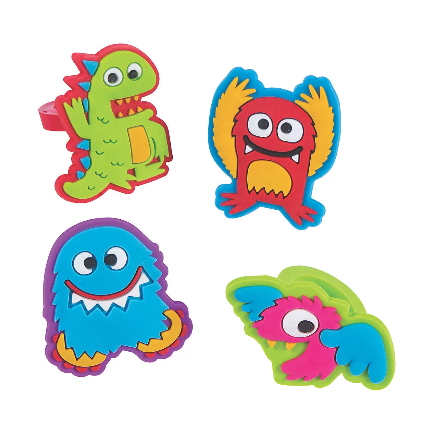 Clearance Cute Monster Rings - 12 Pc. Halloween Apparel & Accessories