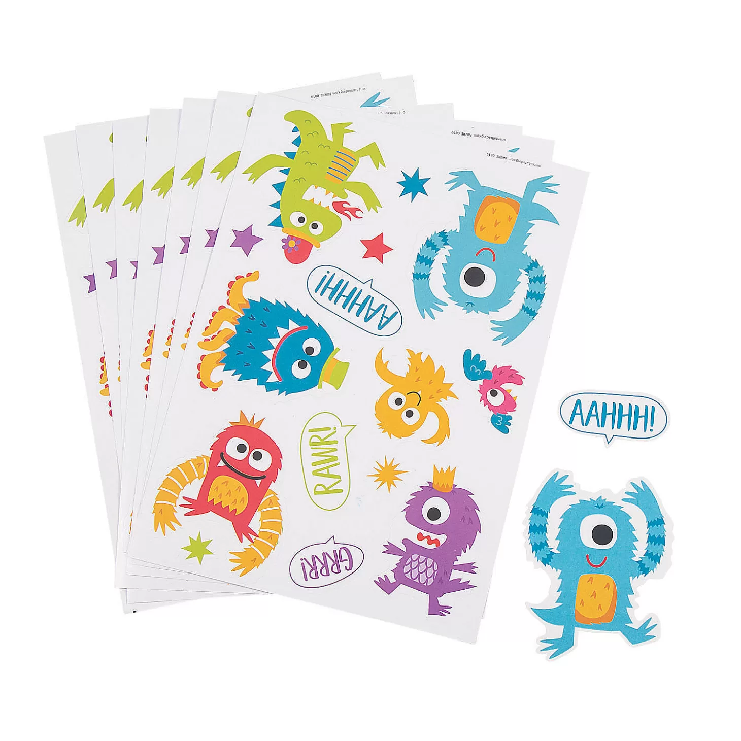 Discount Cute Monster Sticker Sheets - 24 Pc. Boo Bags