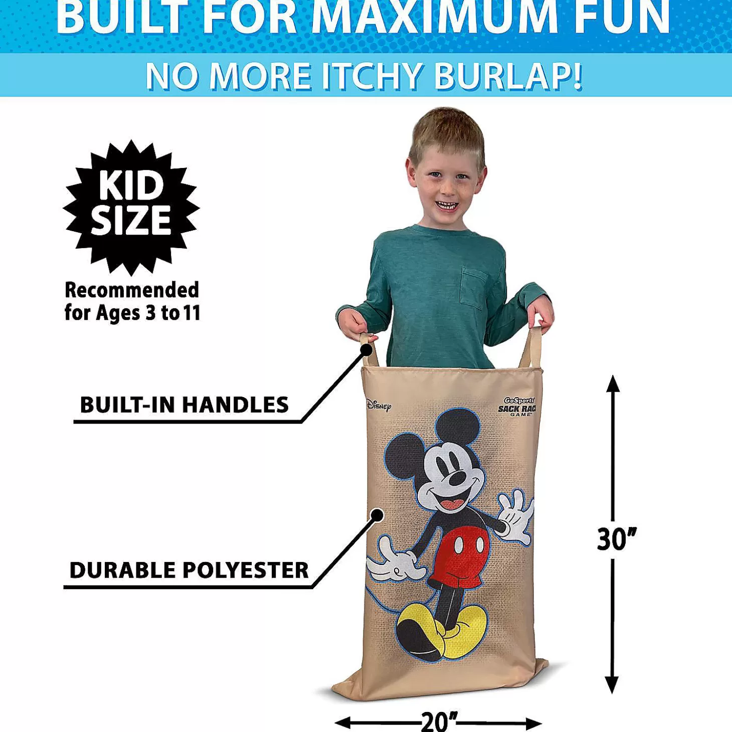 Outlet Disney Mickey And Friends Sack Race Party Game By Gosports - 6 Pack Bags For Kids Lawn Games