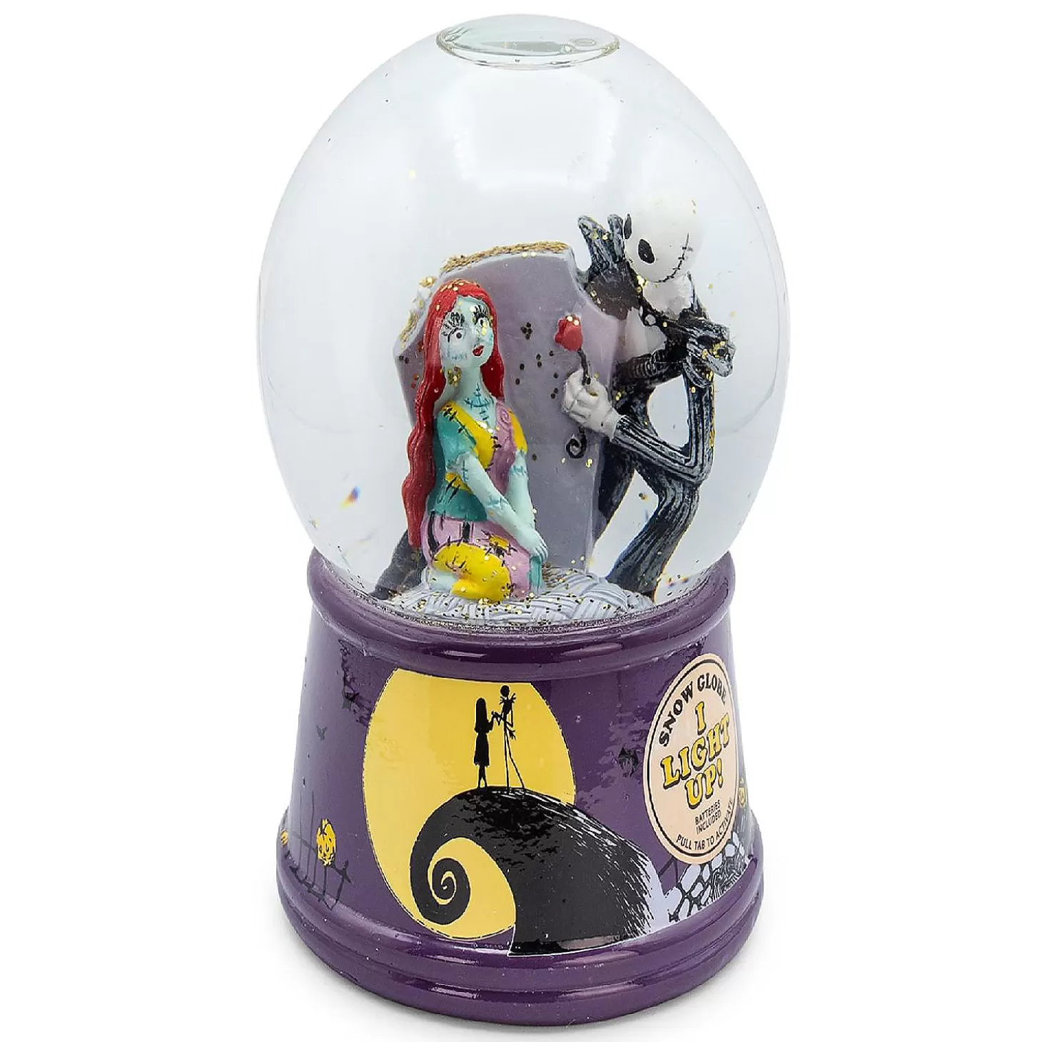 Store Disney Nightmare Before Christmas Jack & Sally Light-Up Snow Globe 6 Inches Skulls & Skeletons