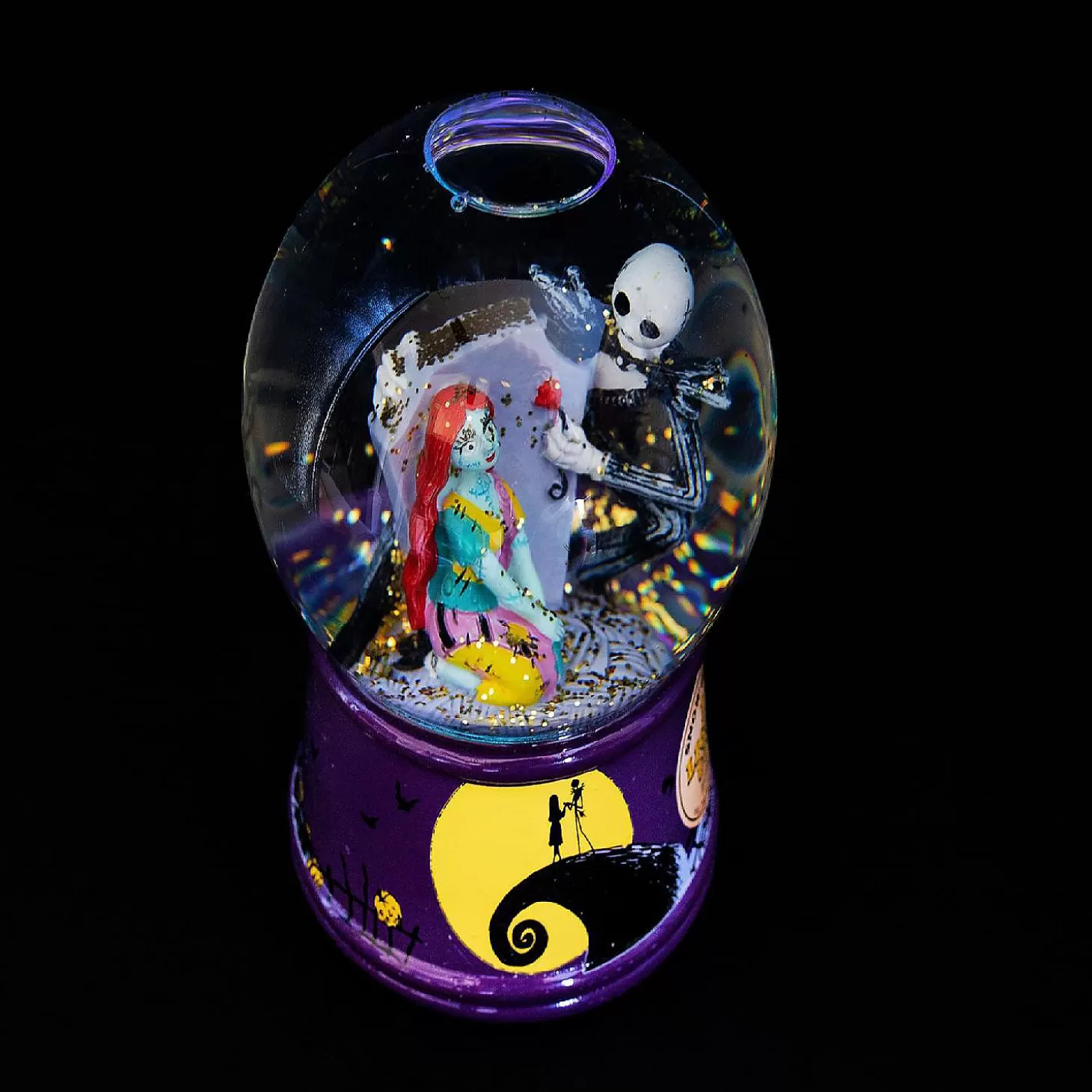 Store Disney Nightmare Before Christmas Jack & Sally Light-Up Snow Globe 6 Inches Skulls & Skeletons