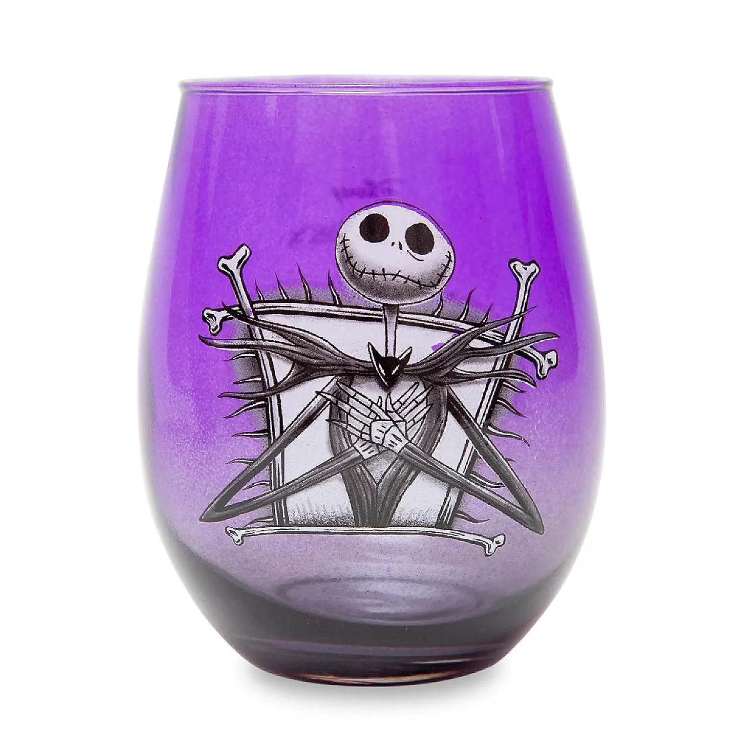 Best Sale Disney Nightmare Before Christmas Jack Skellington Purple Stemless Wine Glass Skulls & Skeletons