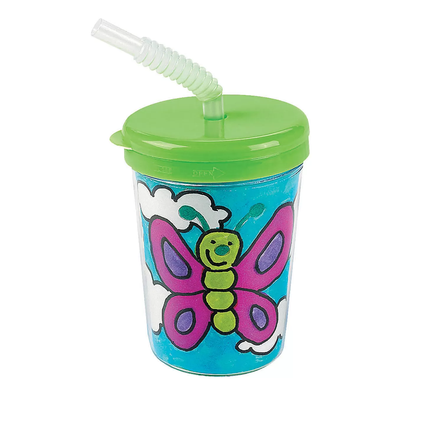 New Diy Bpa-Free Plastic Cups With Lids & Straws - 12 Ct. Diy Adult Crafts