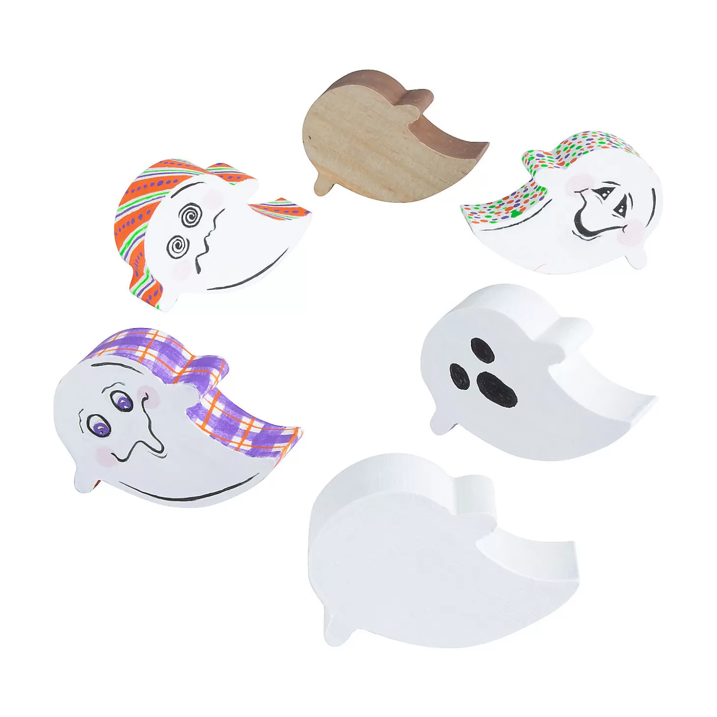 Discount Diy Unfinished Wood Halloween Ghosts - 6 Pc. Diy Adult Crafts