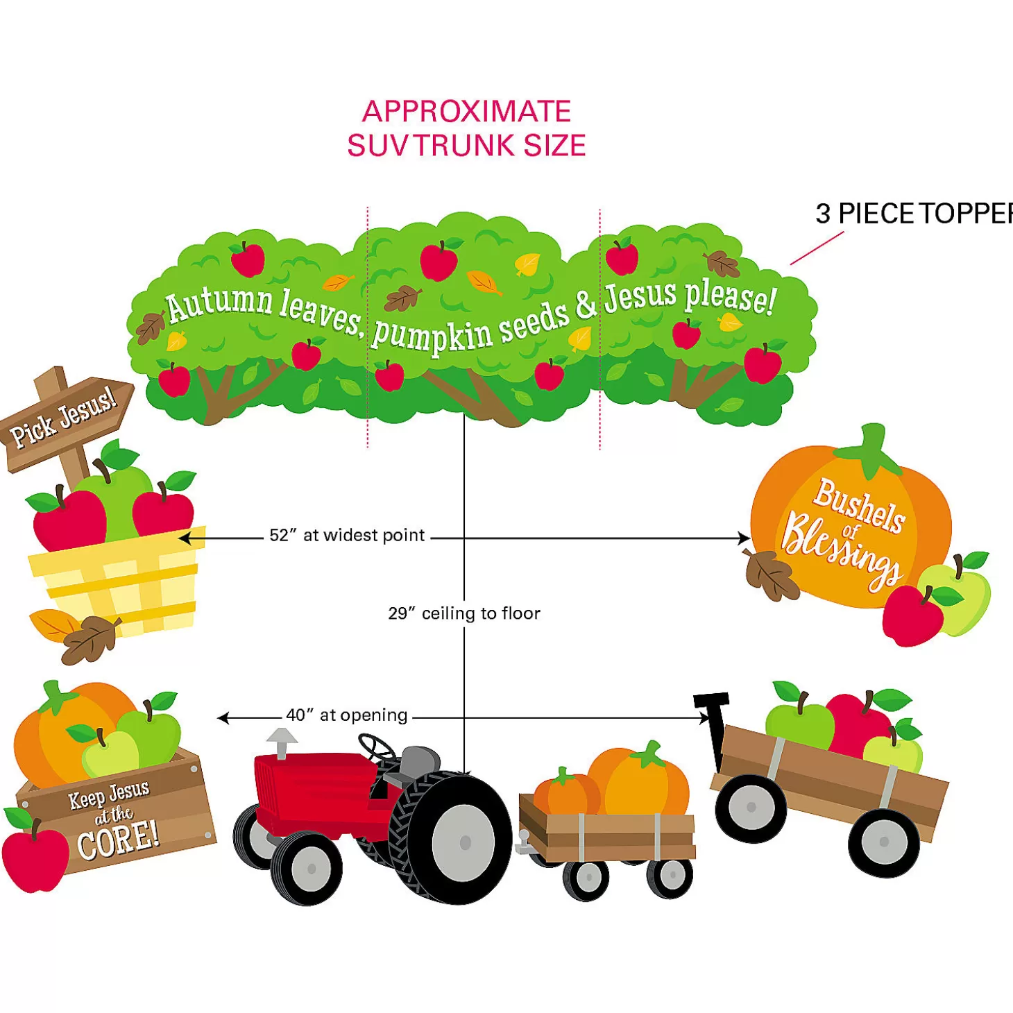 Online Faith Fall Harvest Trunk-Or-Treat Basic Decorating Kit - 9 Pc. Religious Halloween