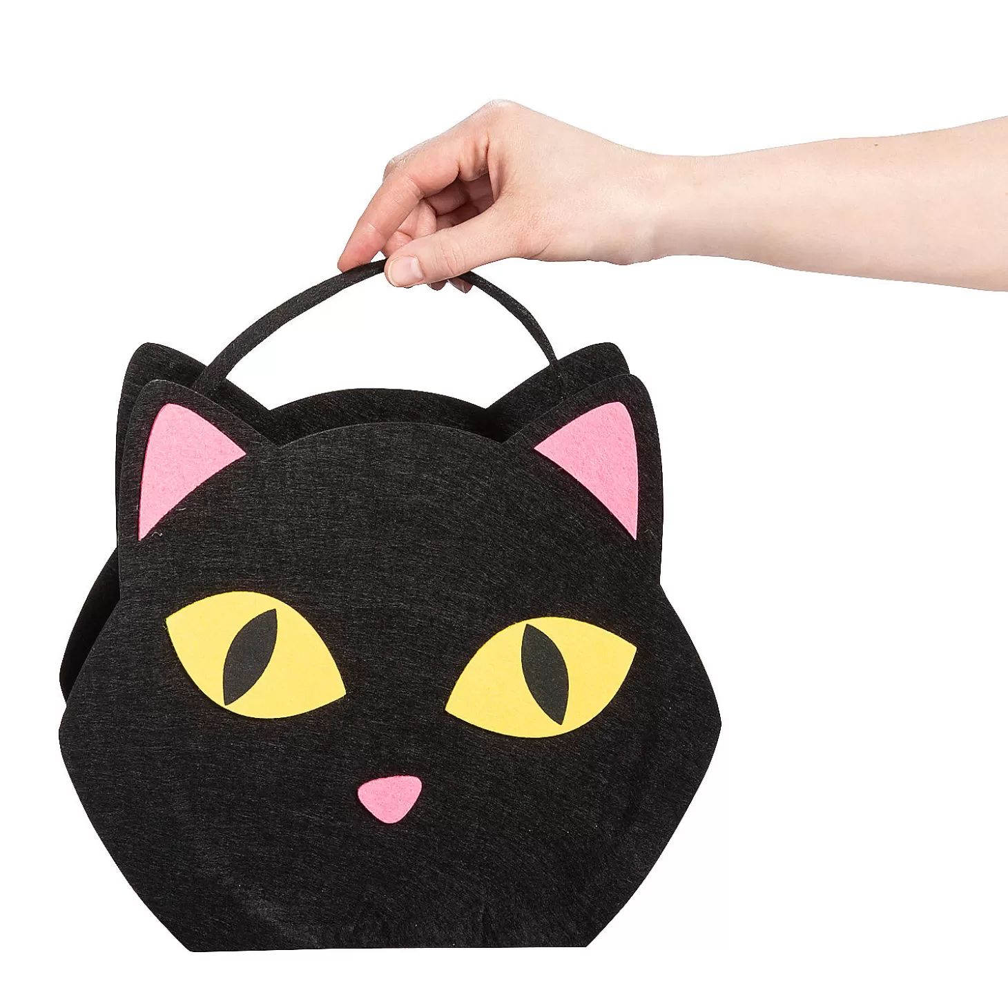 Store Felt Black Cat Trick-Or-Treat Basket Halloween Bags