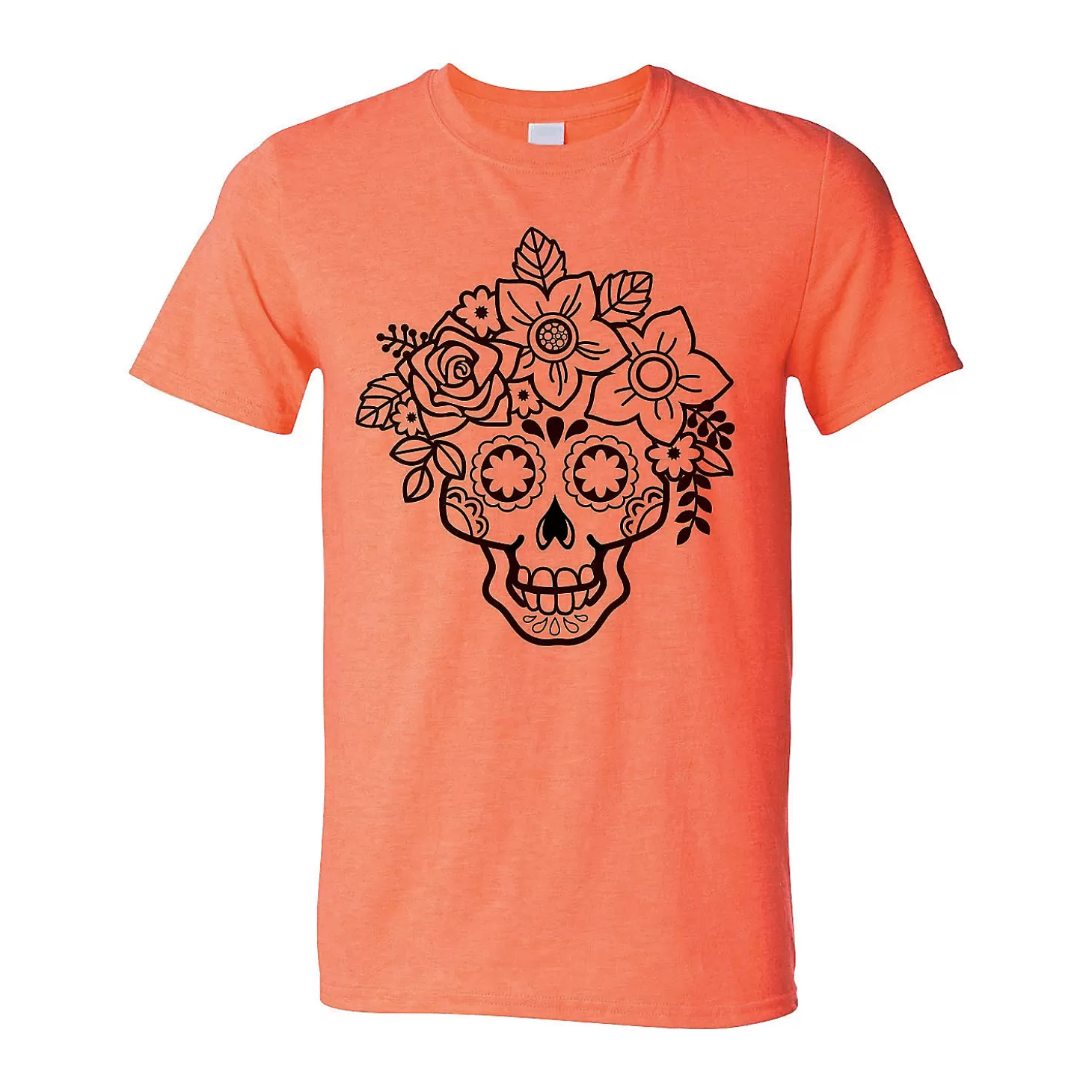 Cheap Floral Sugar Skull Adult's T-Shirt Halloween T-Shirts