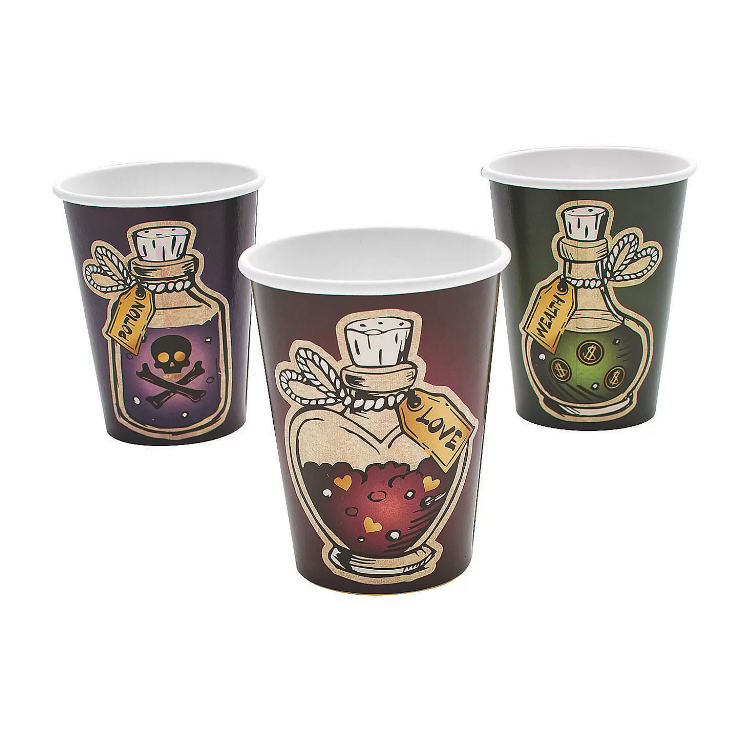 Cheap Fortune Teller Potion Bottles Paper Cup- 8 Pc. Tableware