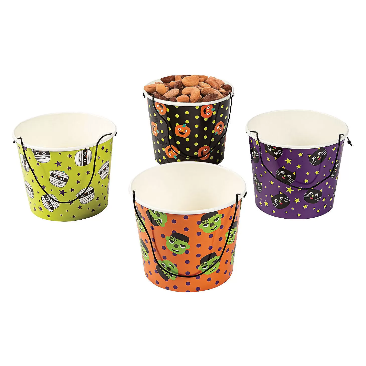 Clearance Ghoul Gang Candy Paper Buckets - 12 Pc. Halloween Bags