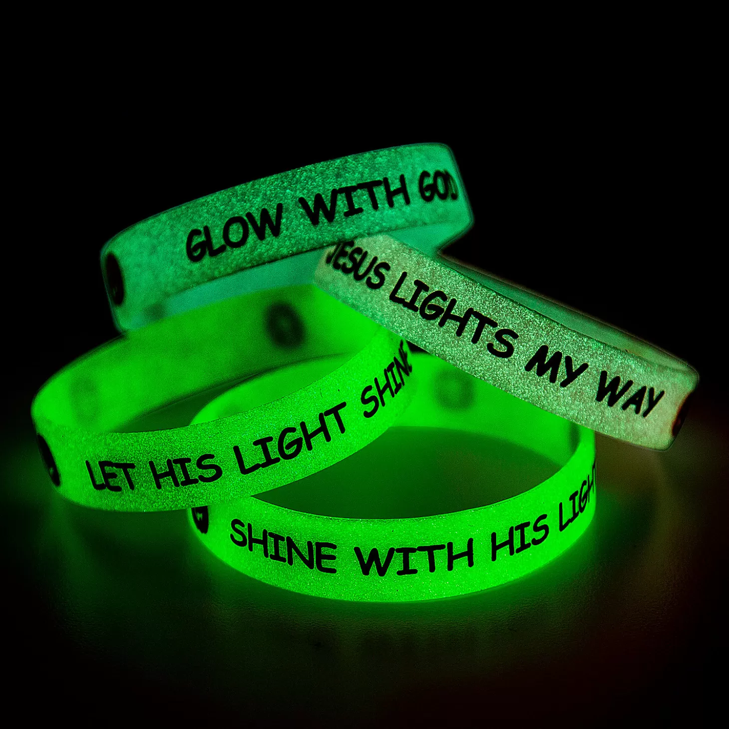 Hot Glow-In-The Dark Christian Pumpkin Bracelets - 12 Pc. Religious Halloween