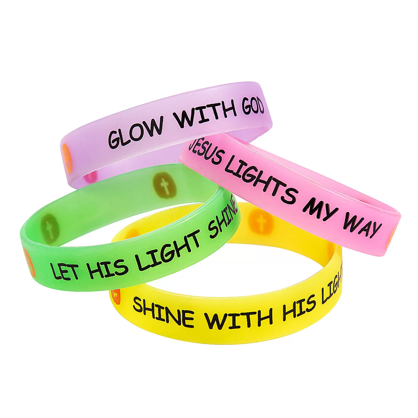 Hot Glow-In-The Dark Christian Pumpkin Bracelets - 12 Pc. Religious Halloween