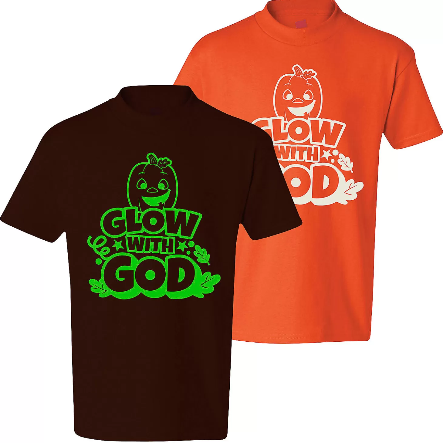 Cheap Glow-In-The-Dark Glow With God Youth T-Shirt Religious Halloween