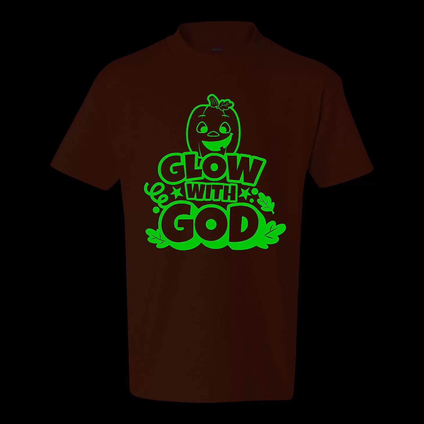 Cheap Glow-In-The-Dark Glow With God Youth T-Shirt Religious Halloween