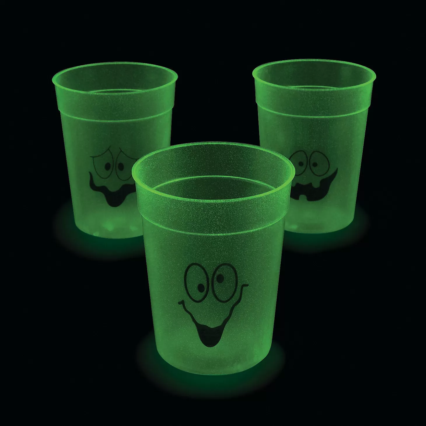 Outlet Glow-In-The-Dark Spooky Face Halloween Bpa-Free Plastic Cups - 12 Ct. Tableware