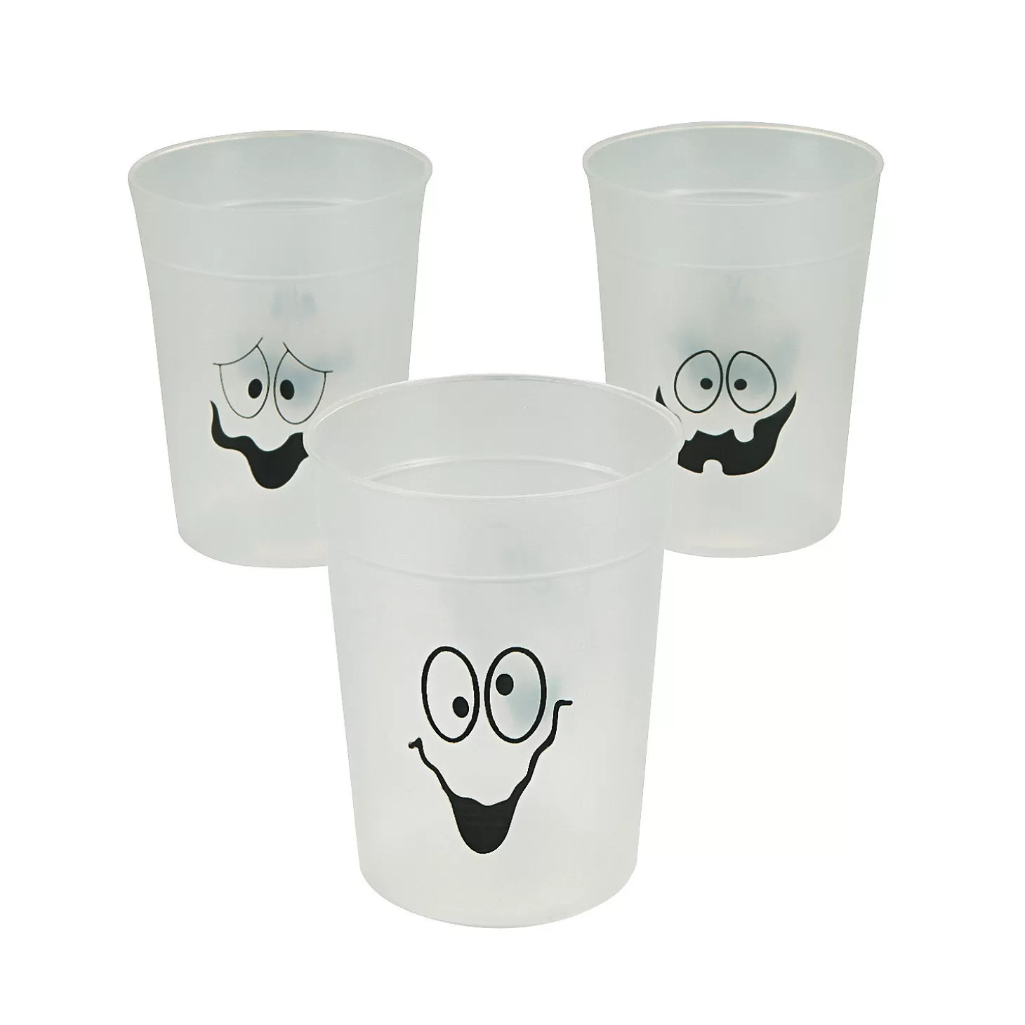 Outlet Glow-In-The-Dark Spooky Face Halloween Bpa-Free Plastic Cups - 12 Ct. Tableware