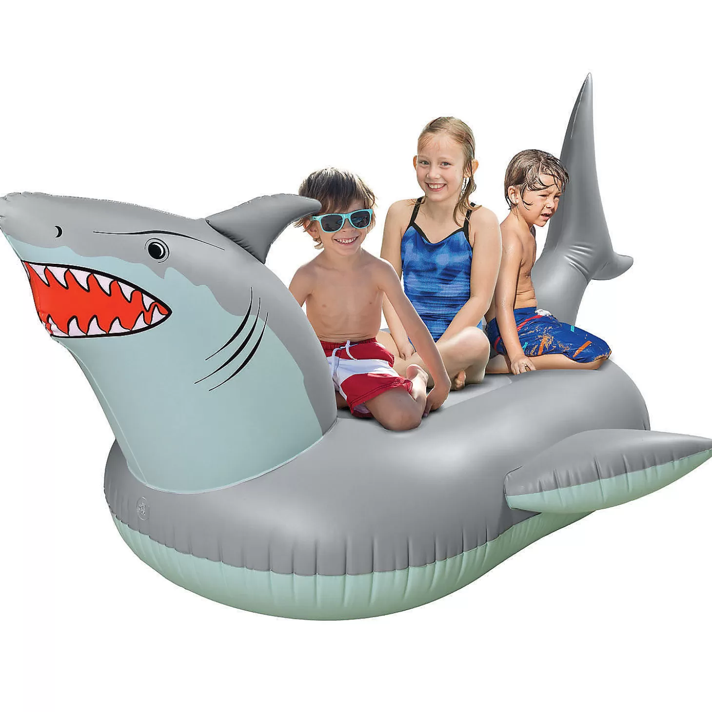 Clearance Gofloats Giant Inflatable Shark Pool Float With Shark Drink Float Water Toys