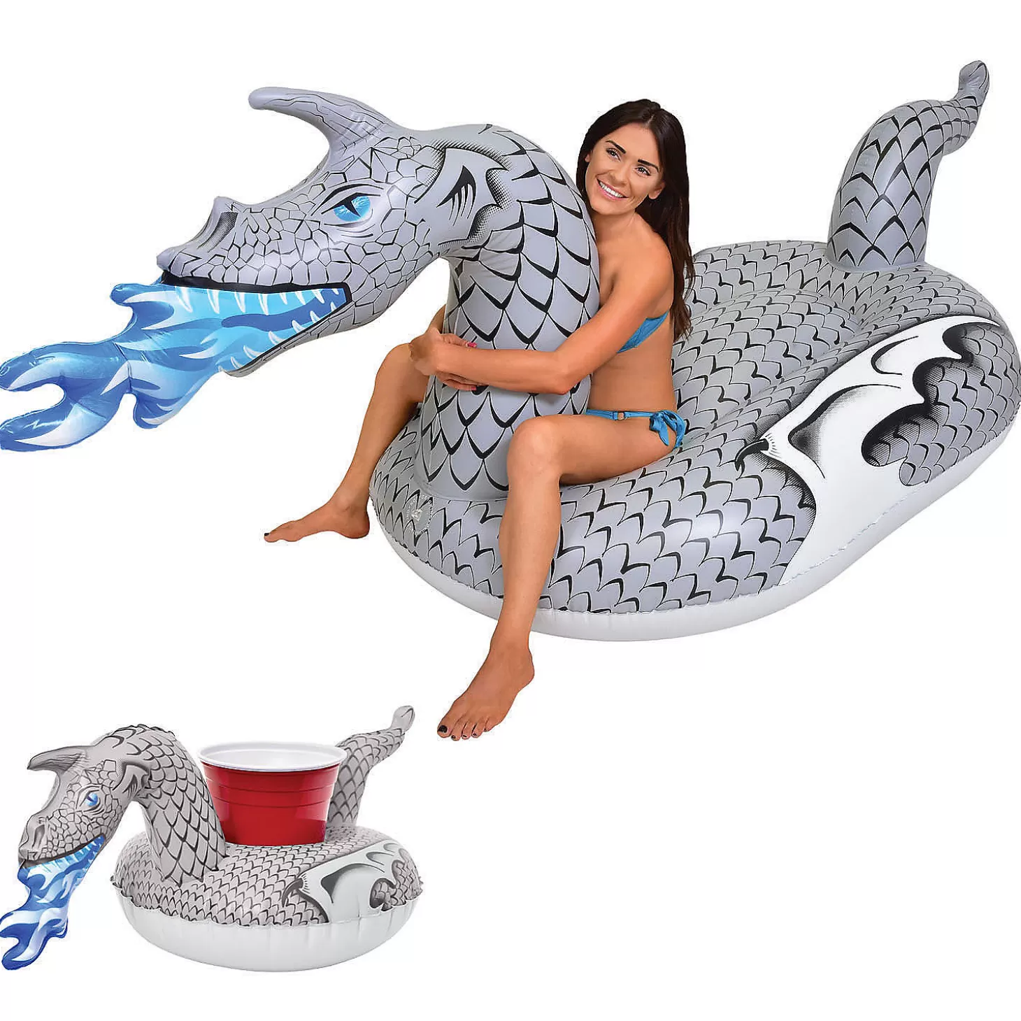 Clearance Gofloats Ice Dragon Giant Inflatable Ice Dragon Pool Float Water Toys