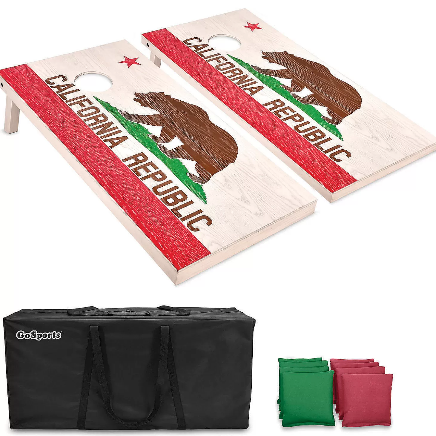 Fashion Gosports California Flag Regulation Size Wooden Cornhole Set Lawn Games