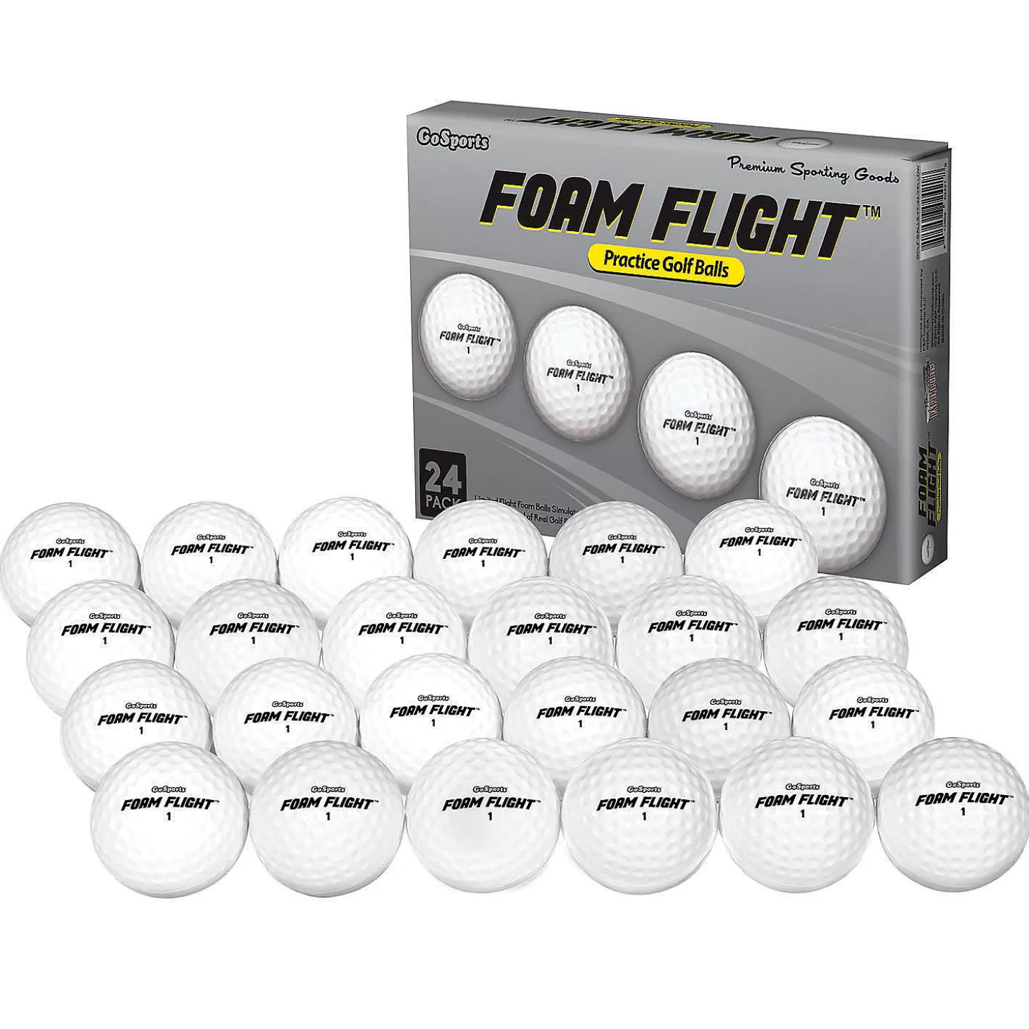 Hot Gosports Foam Flight Practice Golf Balls 24 Pack - White Balls