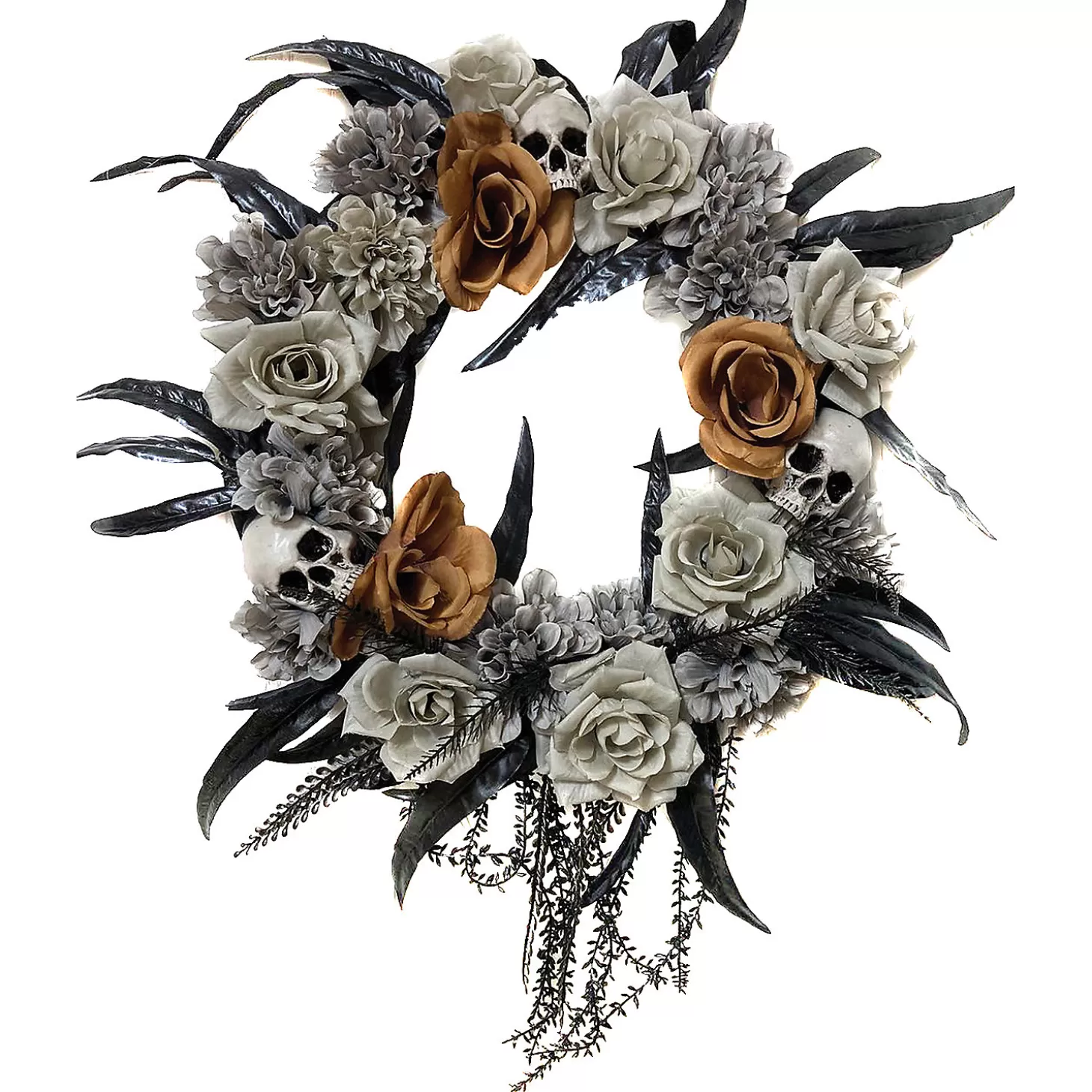 Flash Sale Gothic Halloween Wreath Skulls & Skeletons