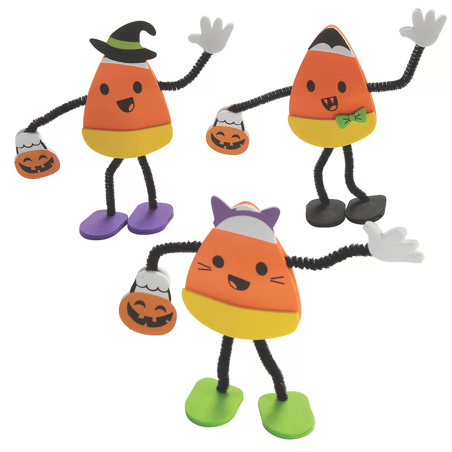 Best Sale Halloween Candy Corn Characters In Costume Craft Kit - Makes 12 Boo Bags