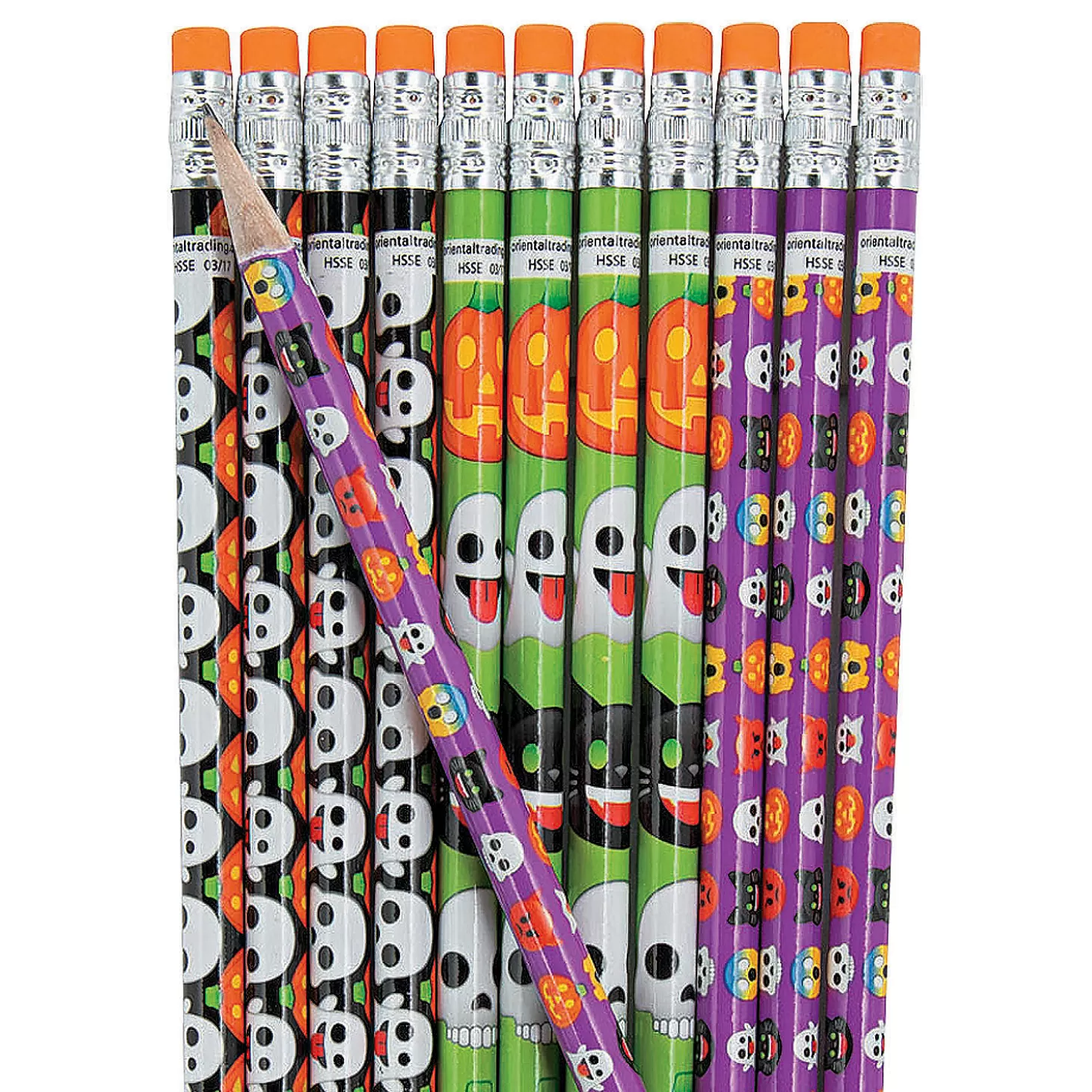 Online Halloween Emoji Pencils - 24 Pc. Boo Bags