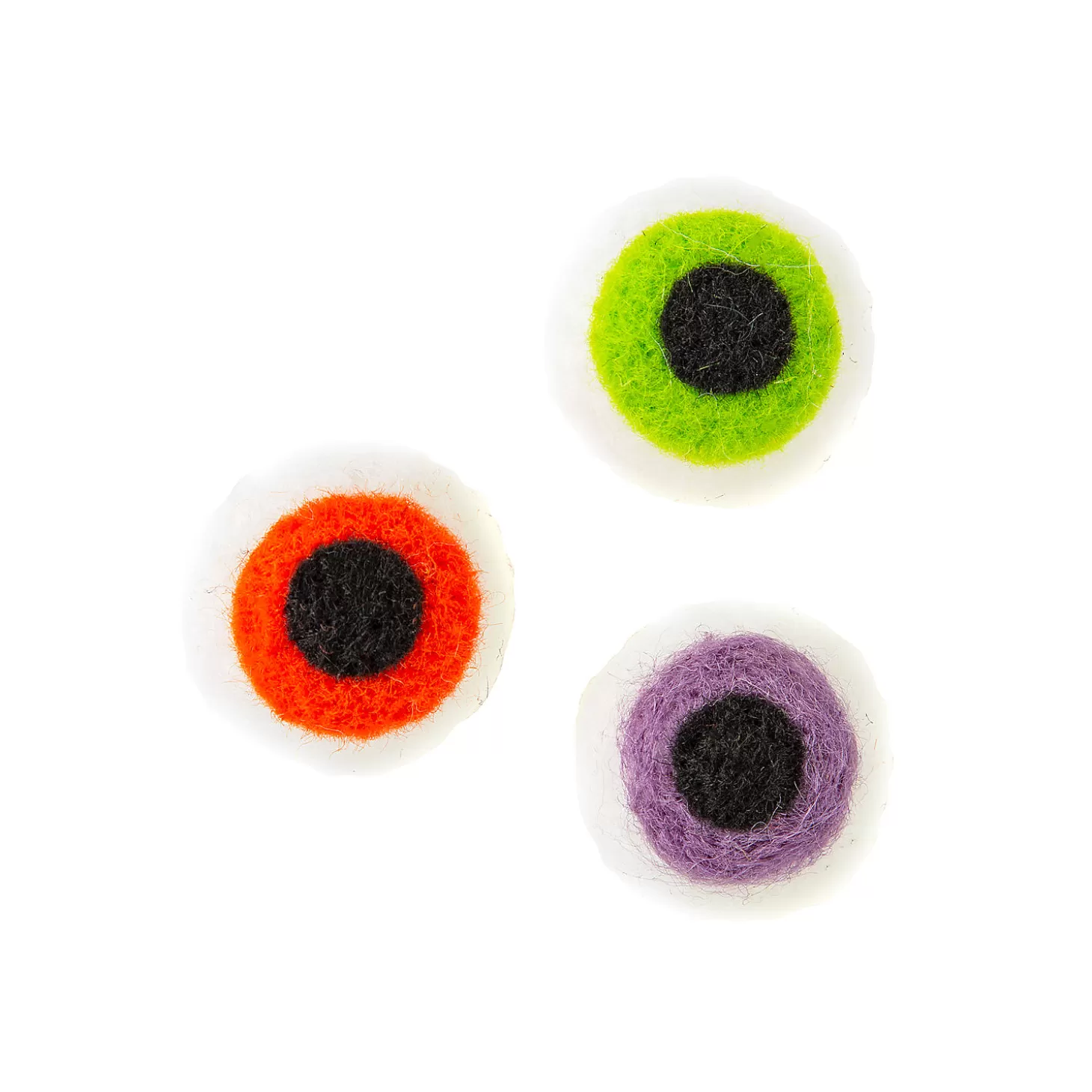 Hot Halloween Eyeball Wool Felt Pom-Poms - 12 Pc. Diy Adult Crafts