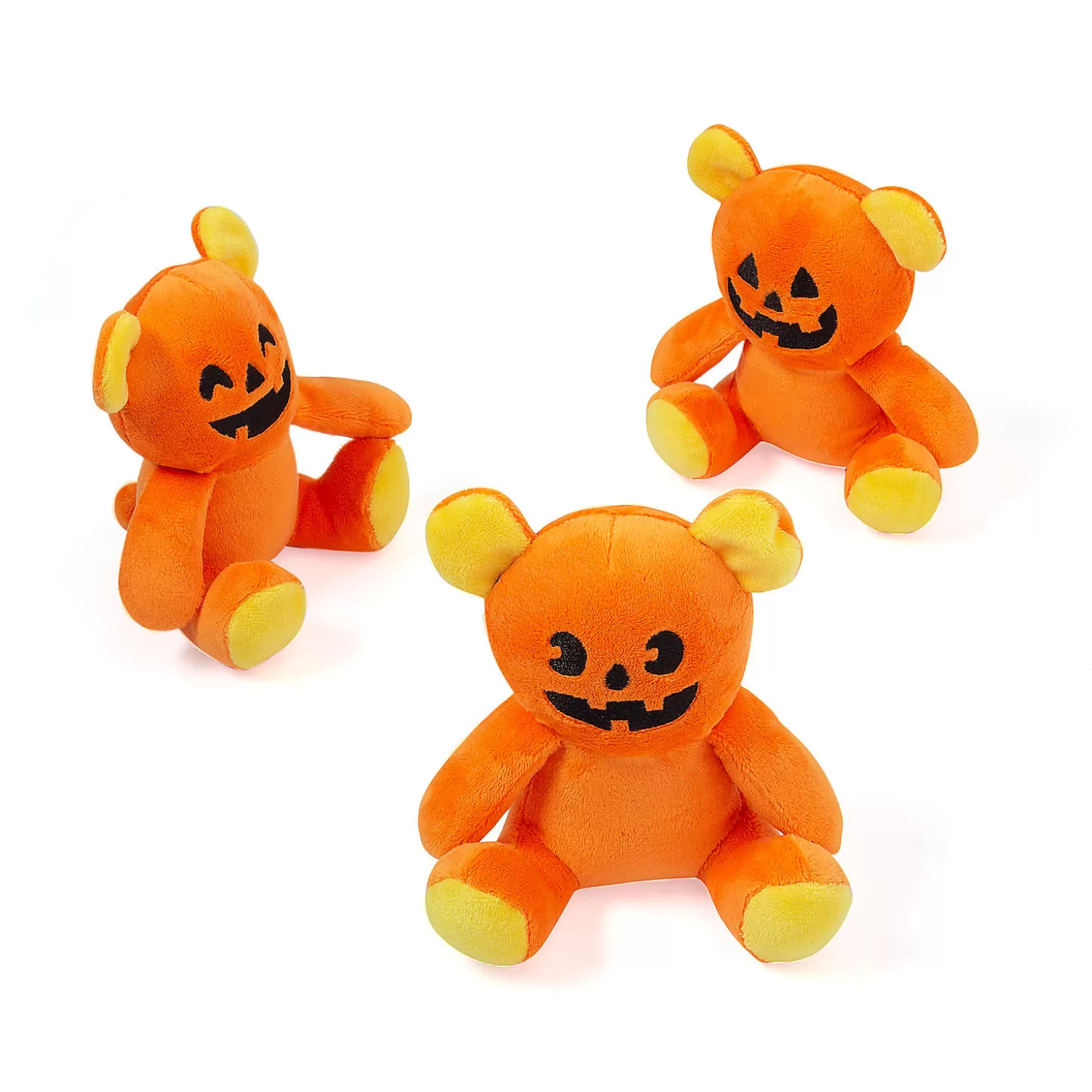 Cheap Halloween Jack-O'-Lantern Face Stuffed Bears - 12 Pc. Boo Bags