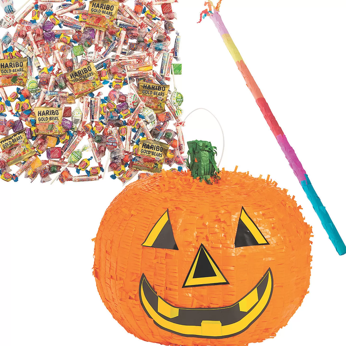 Shop Halloween Pumpkin Pinata Kit - 208 Pc. Halloween Fun Kits