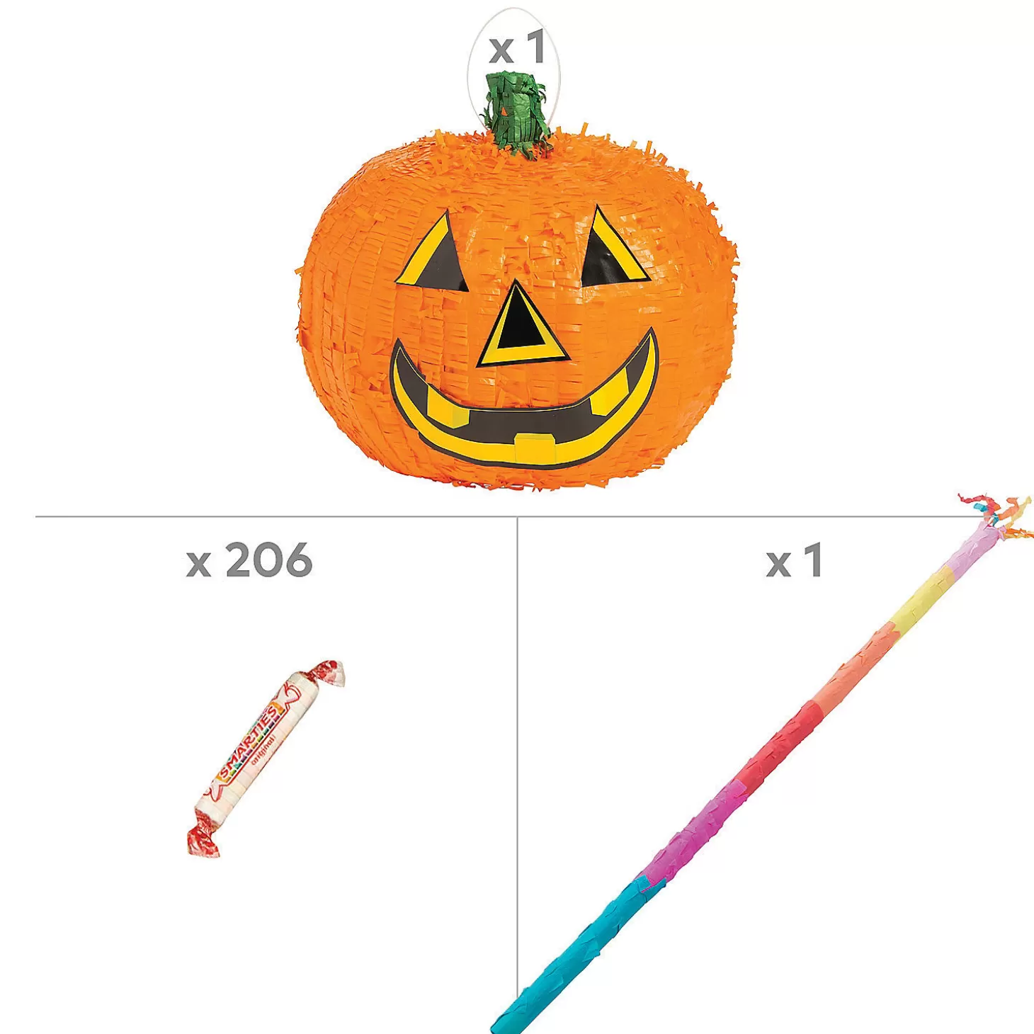 Shop Halloween Pumpkin Pinata Kit - 208 Pc. Halloween Fun Kits