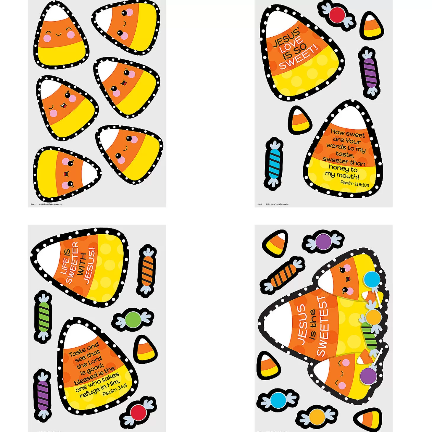 Discount Halloween Religious Candy Corn Door Decorating Kit- 4 Pc. Religious Halloween