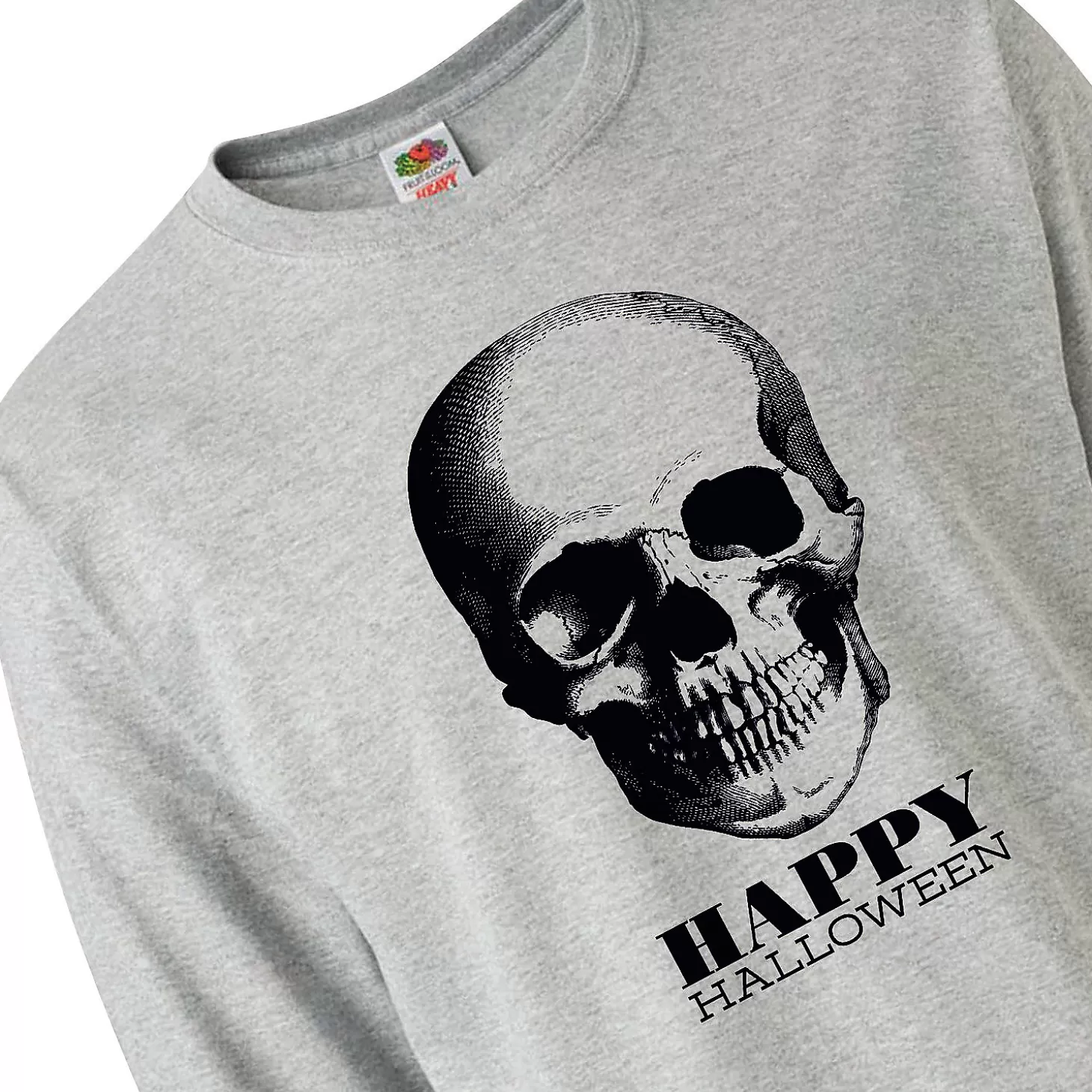 Hot Halloween Skull Adult's Long-Sleeve T-Shirt Halloween T-Shirts