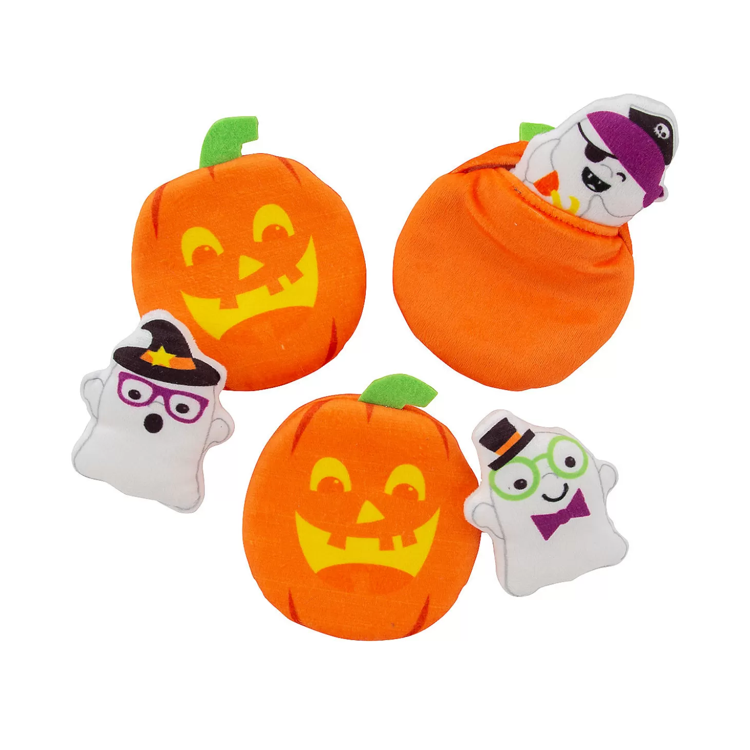 Outlet Halloween Stuffed Pocket Pumpkins With Ghosts - 12 Pc. Boo Bags