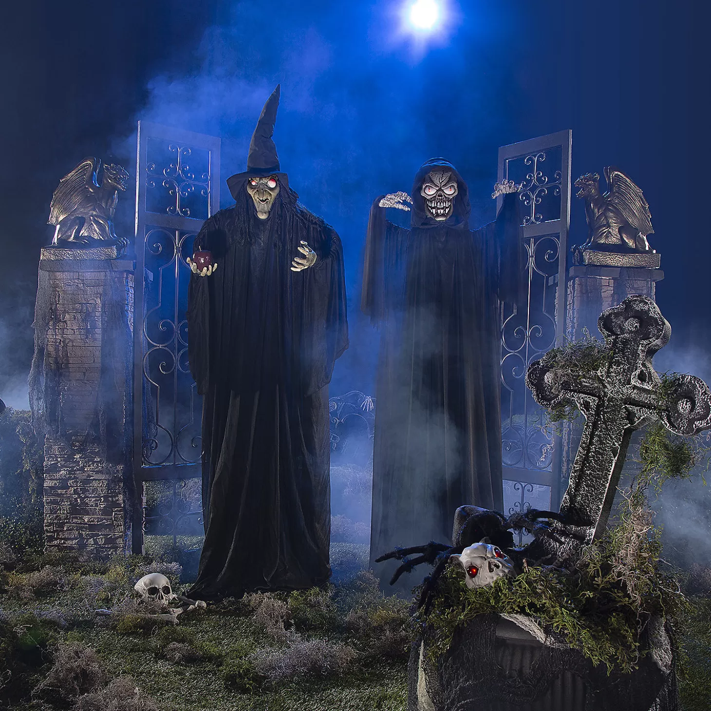 Fashion Halloween Witch & Reaper Couple Standing Halloween Decorations - 2 Pc. Halloween Fun Kits