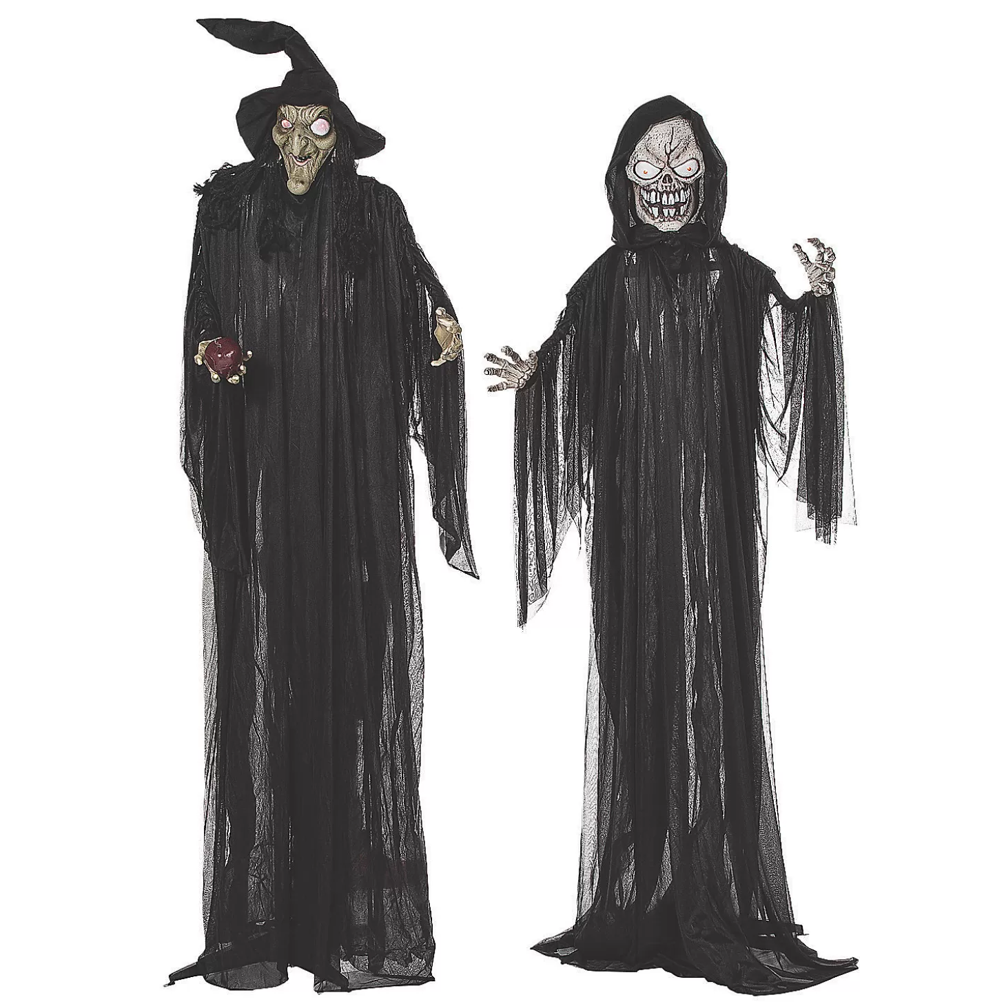 Fashion Halloween Witch & Reaper Couple Standing Halloween Decorations - 2 Pc. Halloween Fun Kits