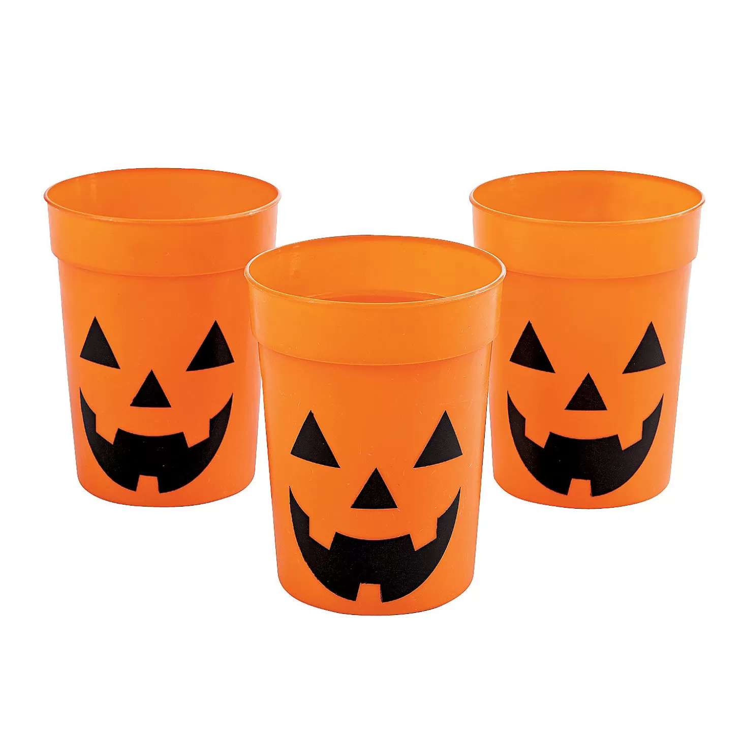 Best Happy Jack-O'-Lantern Orange Bpa-Free Plastic Cups - 12 Ct. Tableware