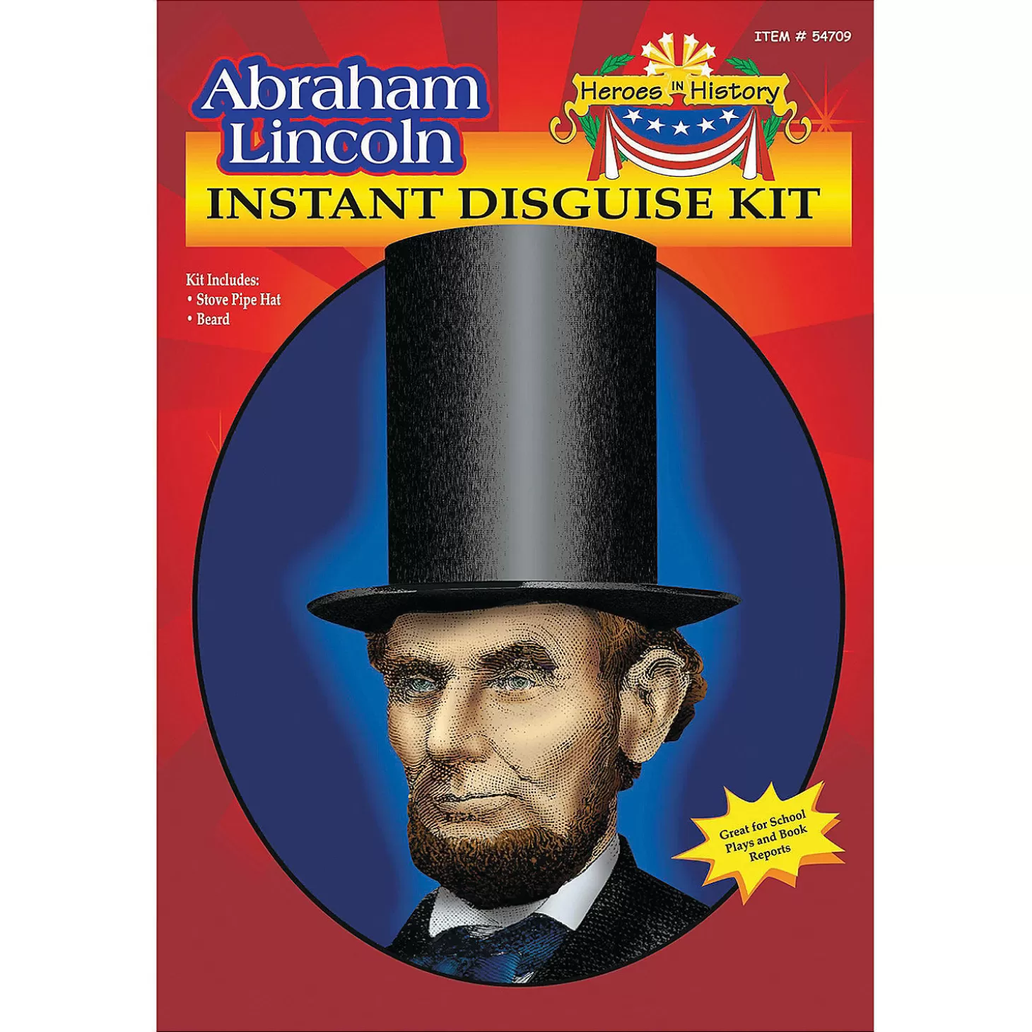 Cheap Heroes In History: Abraham Lincoln Beard & Hat Halloween Apparel & Accessories