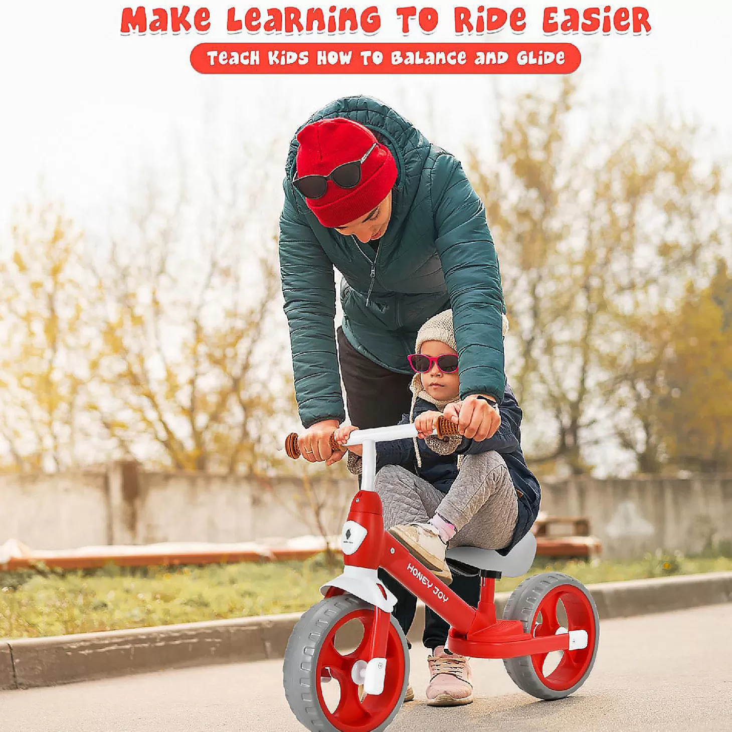 Discount Honey Joy Toddler Balance Bike W/ Feetrests For 2-5 Yr Red Riding Toys