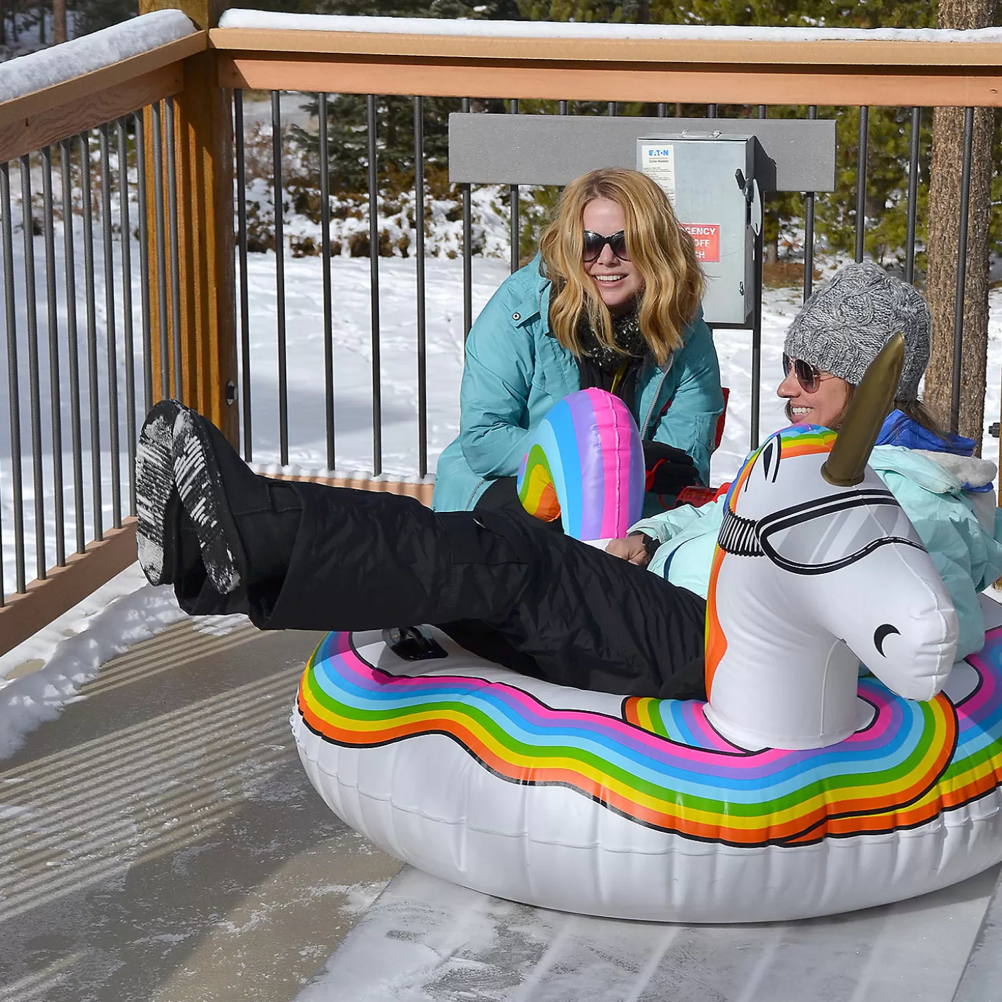 Hot Inflatable Gofloats™ Unicorn Winter Snow Tube Riding Toys