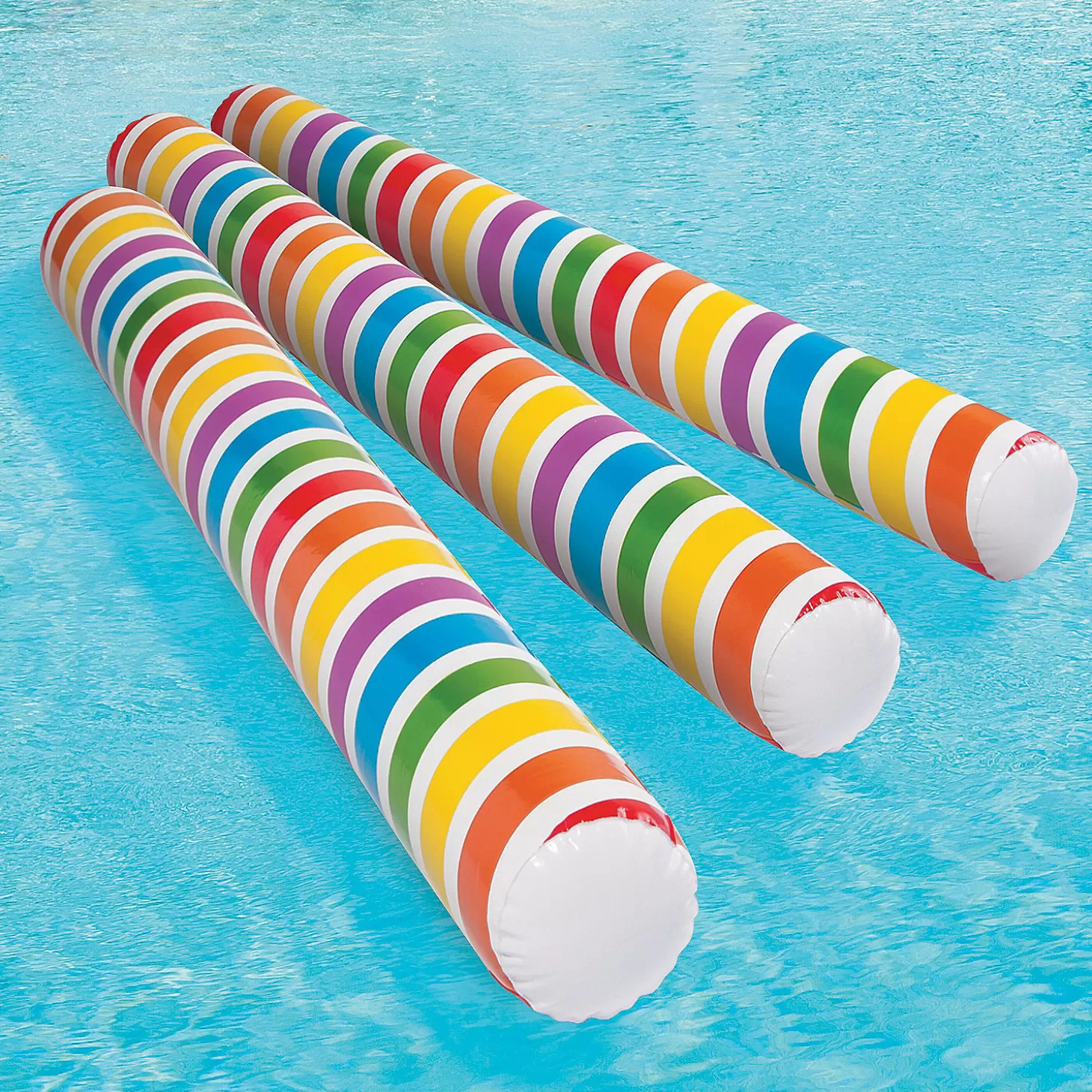 Sale Inflatable Rainbow Pool Noodles - 6 Pc. Water Toys