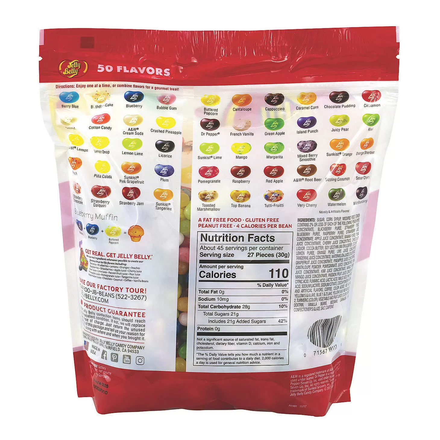 Best Jelly Belly 50 Flavors Jelly Beans Assortment, 3 Lb Bulk Halloween Supplies