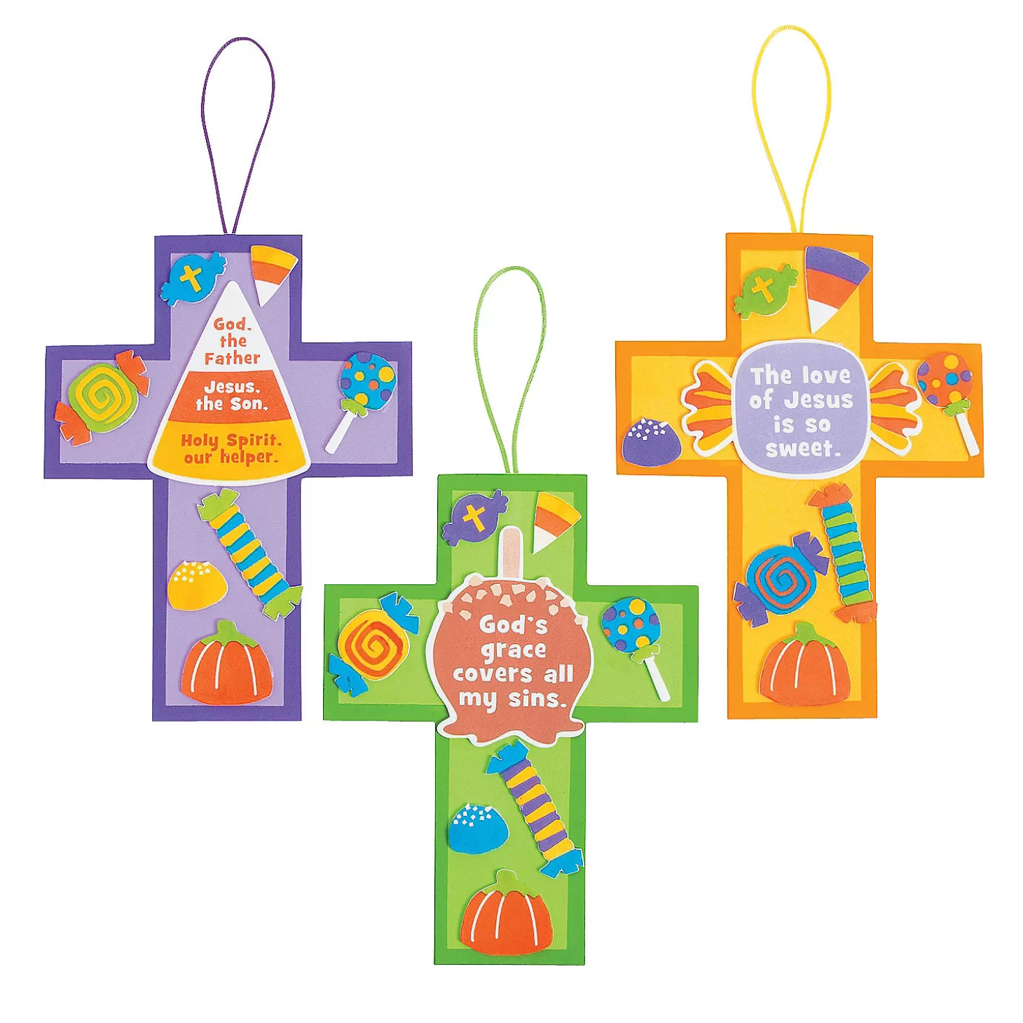 Cheap Jesus‘ Love Is So Sweet Cross Sign Craft Kit- Makes 12 Religious Halloween